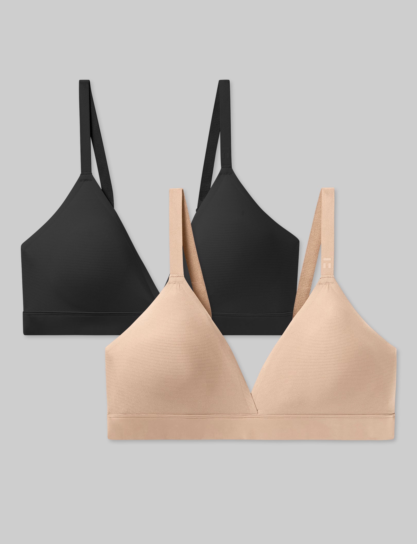 Women's Air Triangle Bralette Set (2 Pack) - Comfortable Wireless Bras for Yoga, Lounge & Sleep - Breathable Seamless Underwear for Everyday Wear