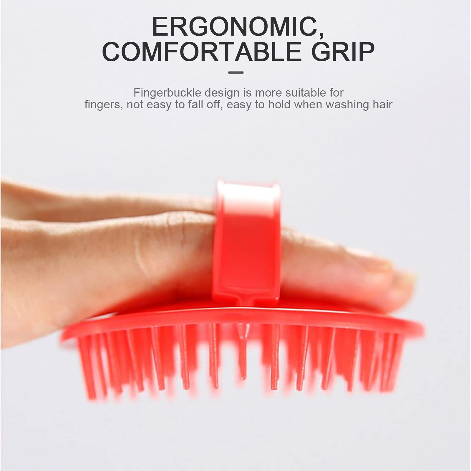 Scalp Massage Shampoo Brush - Exfoliating Hair Brush for Deep Cleaning, Thick & Thin Hair, Curly or Straight - Plastic/Rubber Shower Brush for Bath & Conditioner Use - Perfect for Relaxing Scalp Care & Hair Growth