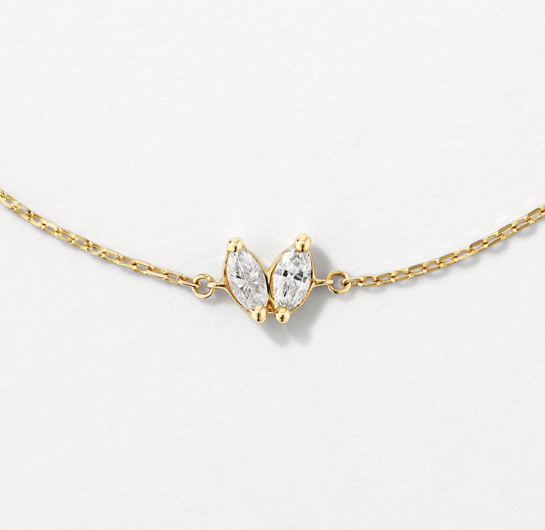 10k Gold Lab-Grown Diamond Double Marquise Bracelet - Elegant & Ethical Jewelry for Weddings, Anniversaries & Special Occasions