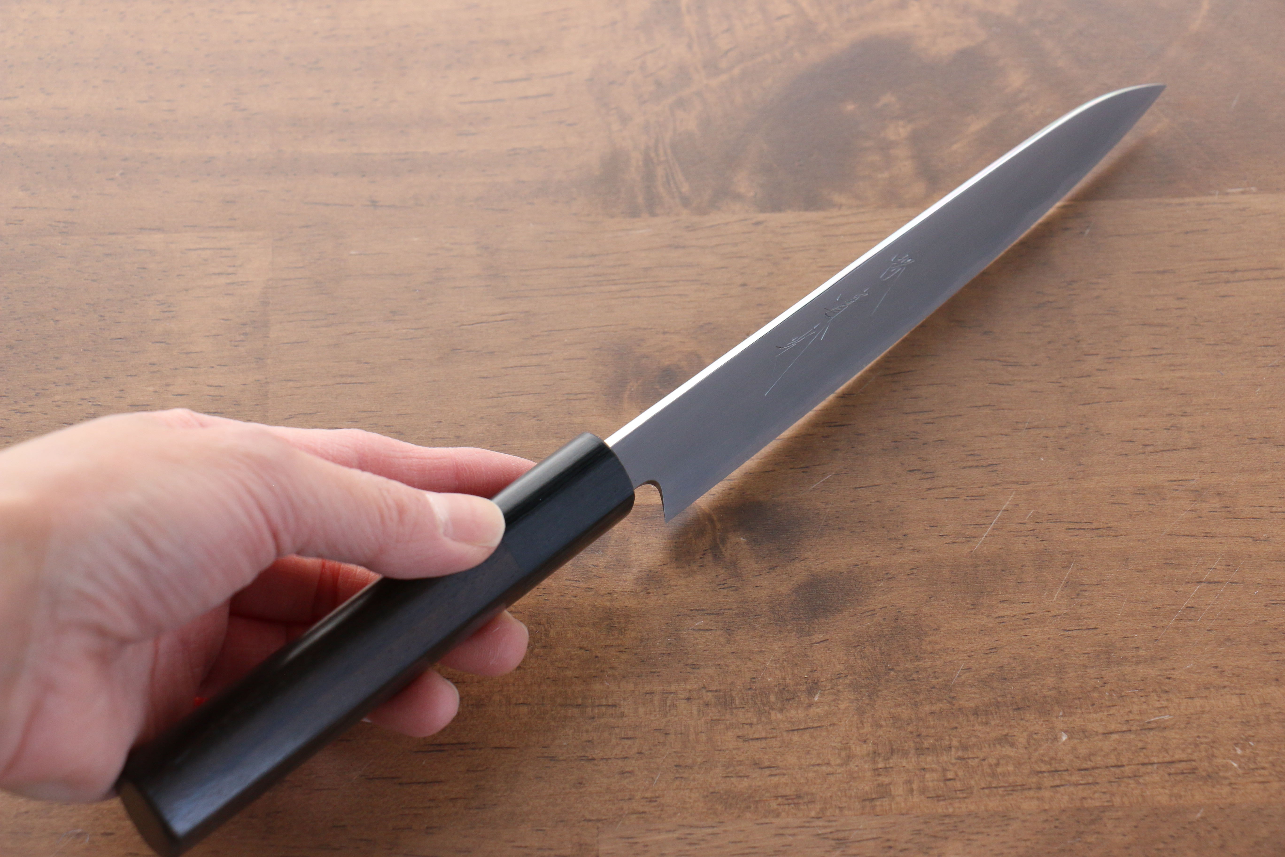 Jikko White Steel No.2 Petty Utility Knife 150mm with Shitan Handle - Perfect for Slicing, Peeling & Precision Kitchen Tasks