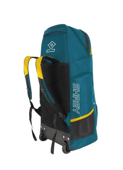 Original Pro Premium Duffle Wheelie Cricket Bag with Wheels - Dark Teal & Yellow for Cricket Players | Perfect for Travel, Training & Matches
