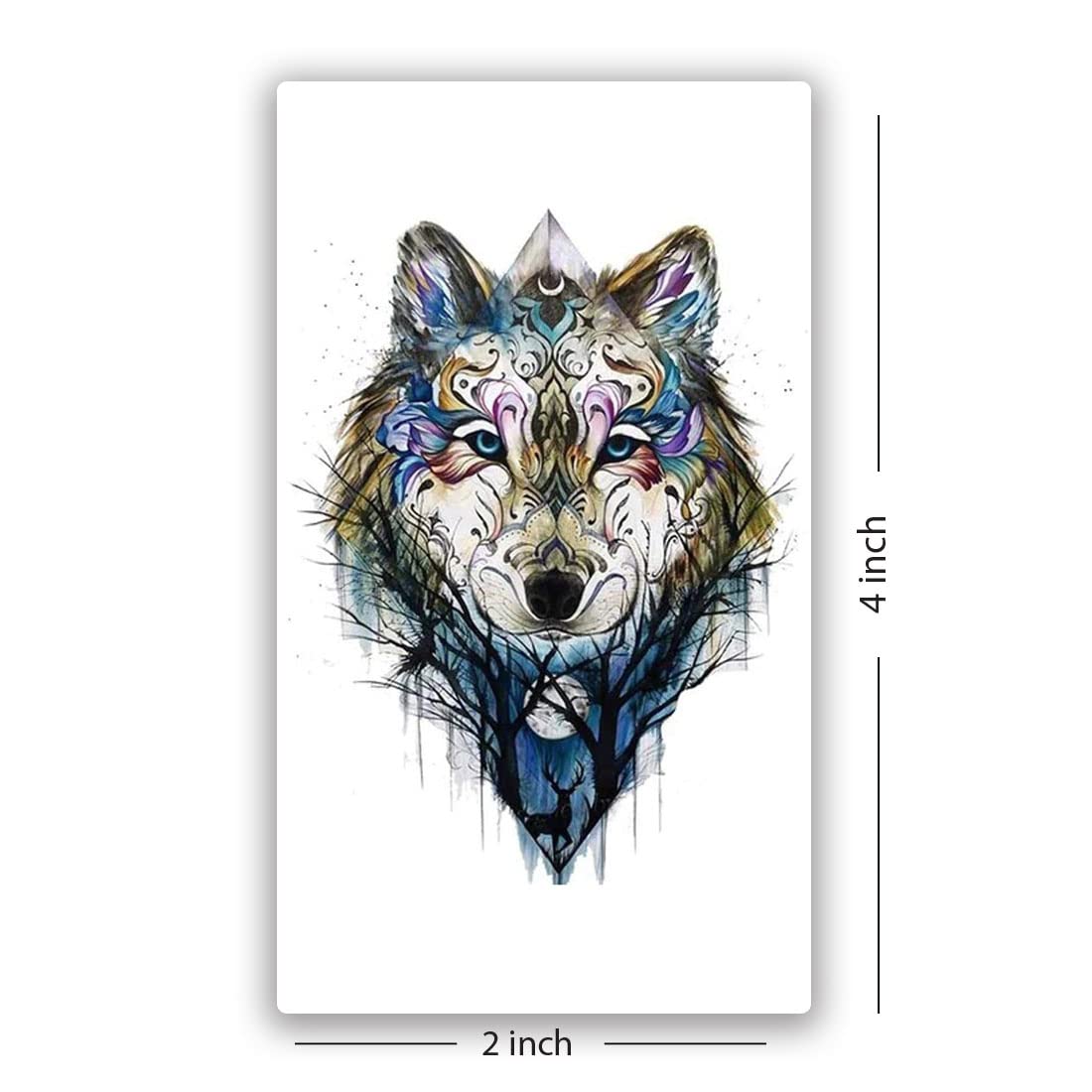 Waterproof Temporary Tattoo Set - Lion & Fox Design Combo Pack of 16 - Perfect for Parties, Halloween Costumes, and Body Art Enthusiasts