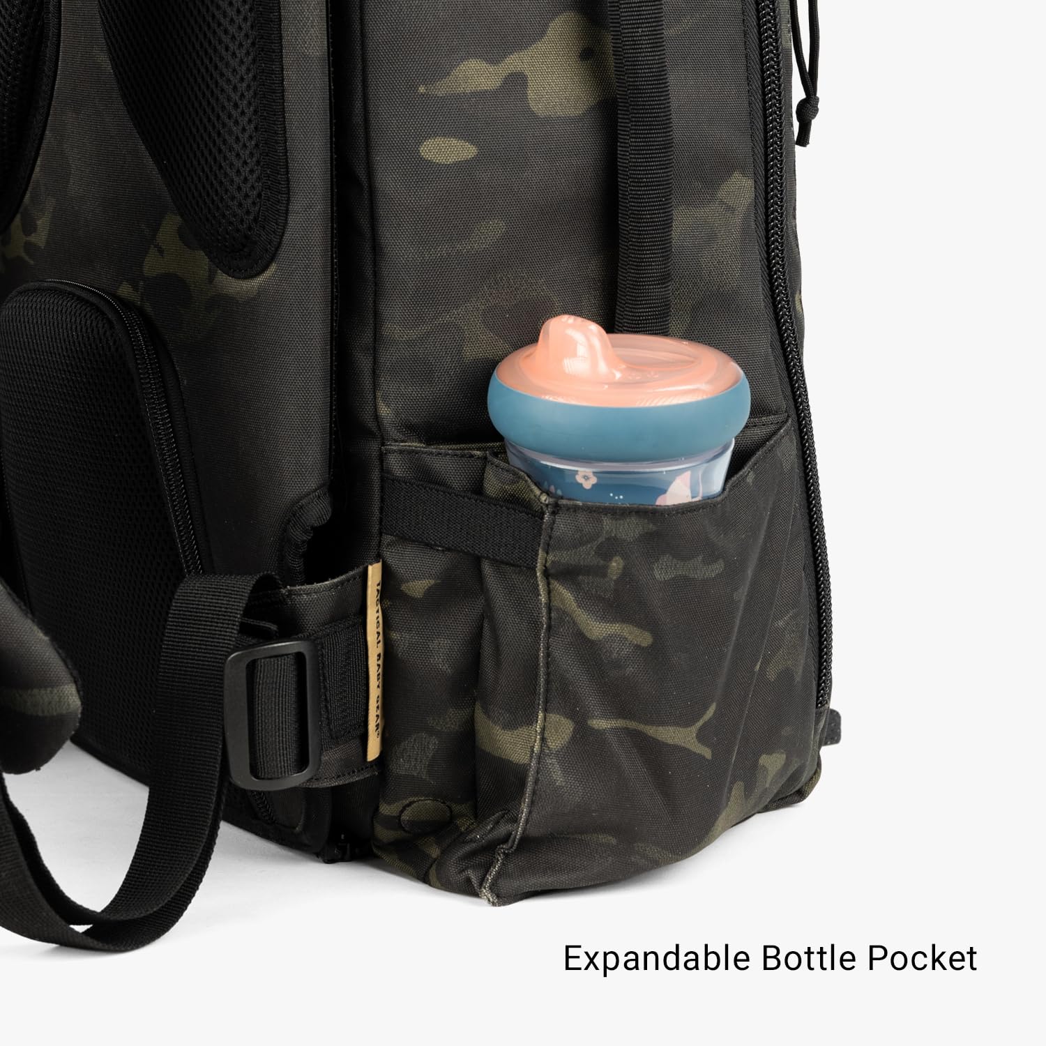 TBG - Men's Tactical Diaper Bag Backpack with Built-in Changing Pad & Stroller Straps, Waterproof Baby Diaper Organizer for Dads (Multicam Black 4th Gen) - Perfect for Travel, Hiking & Everyday Parenting