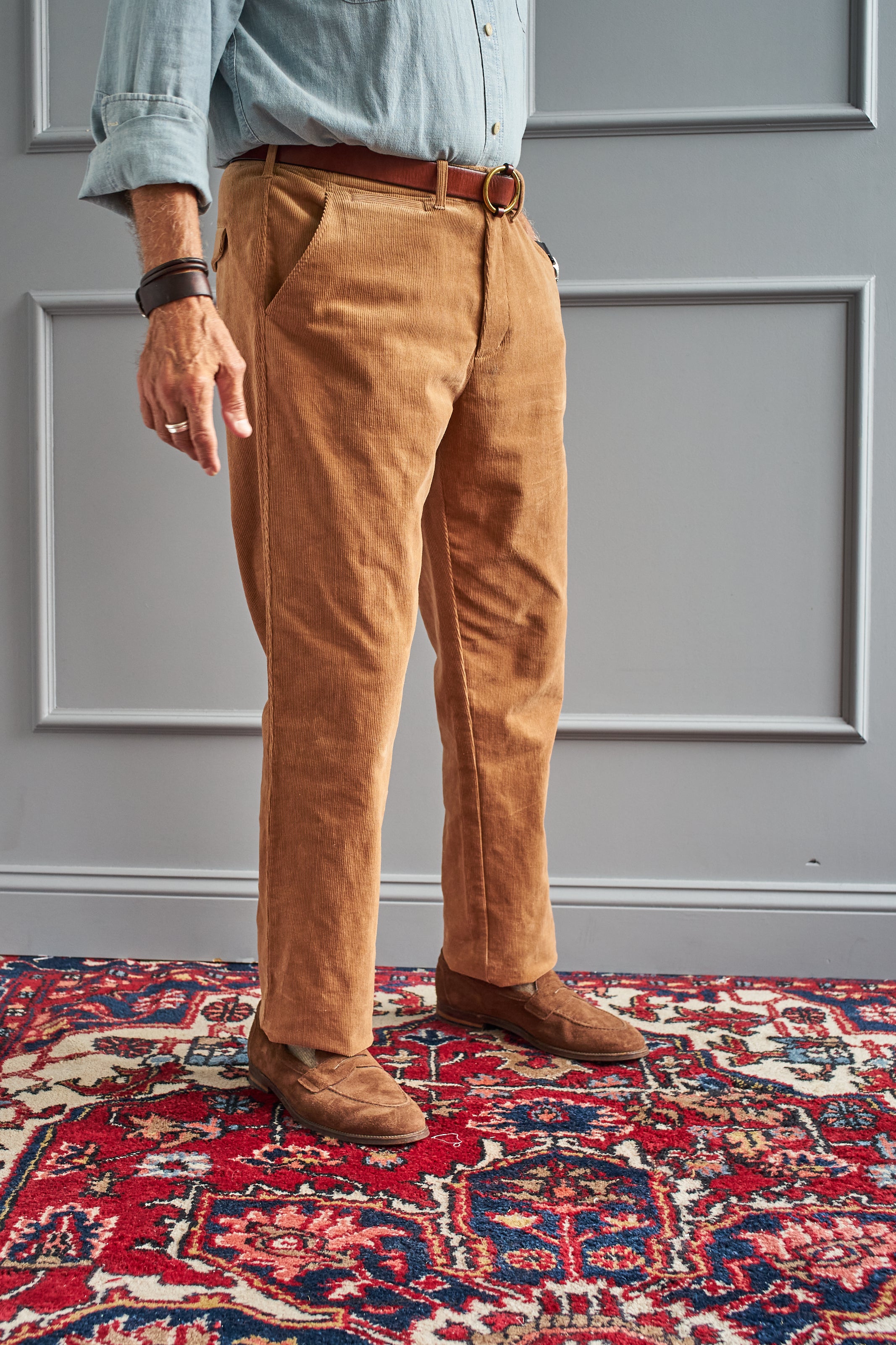 Camden Pant in Khaki Corduroy - Comfortable Men's Casual Pants for Work & Weekend Wear | Durable & Stylish Corduroy Trousers