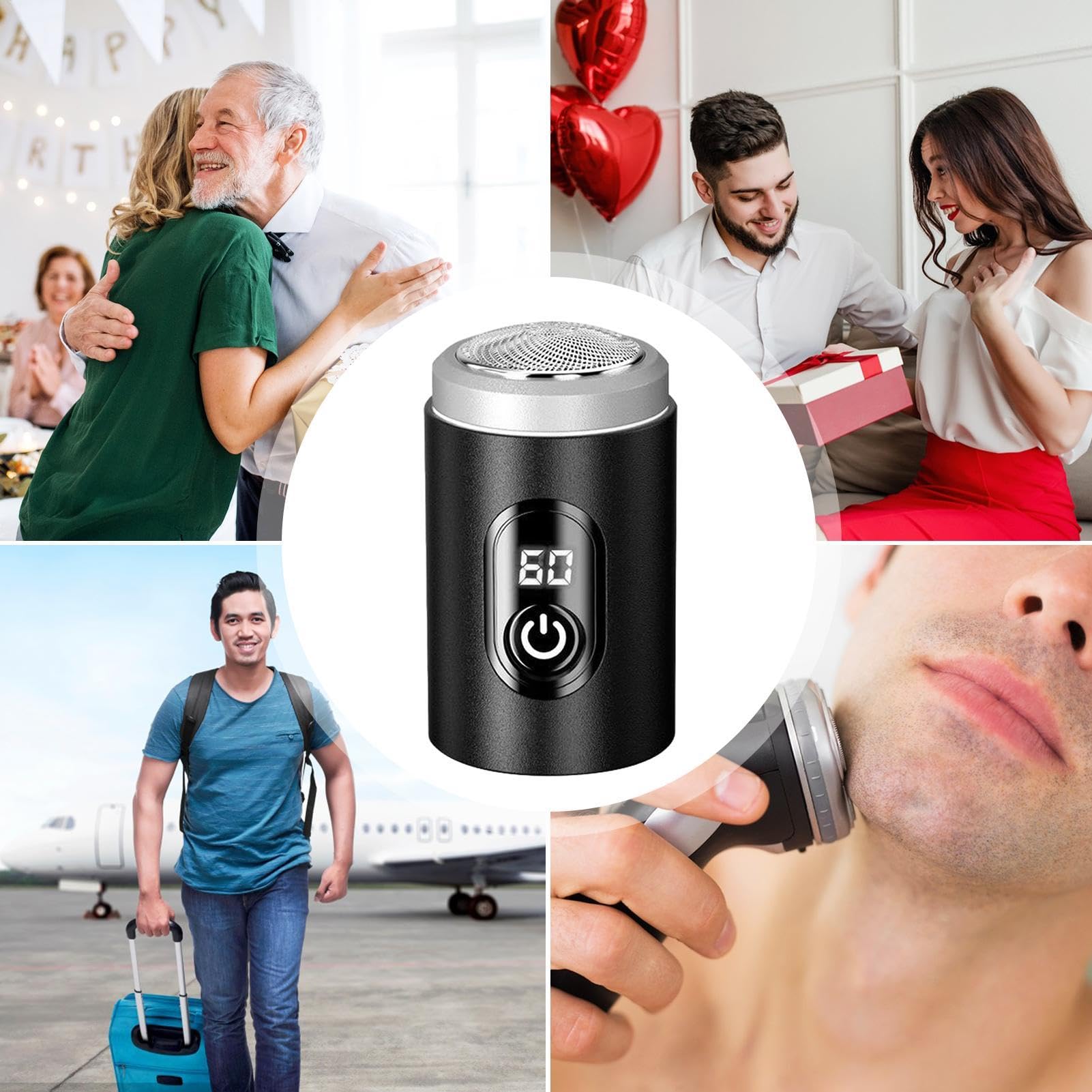 Portable Electric Shaver for Men - Rechargeable, Waterproof & Travel-Friendly Cordless Razor | Perfect for Air Travel, Business Trips, Office, Car & Camping Use