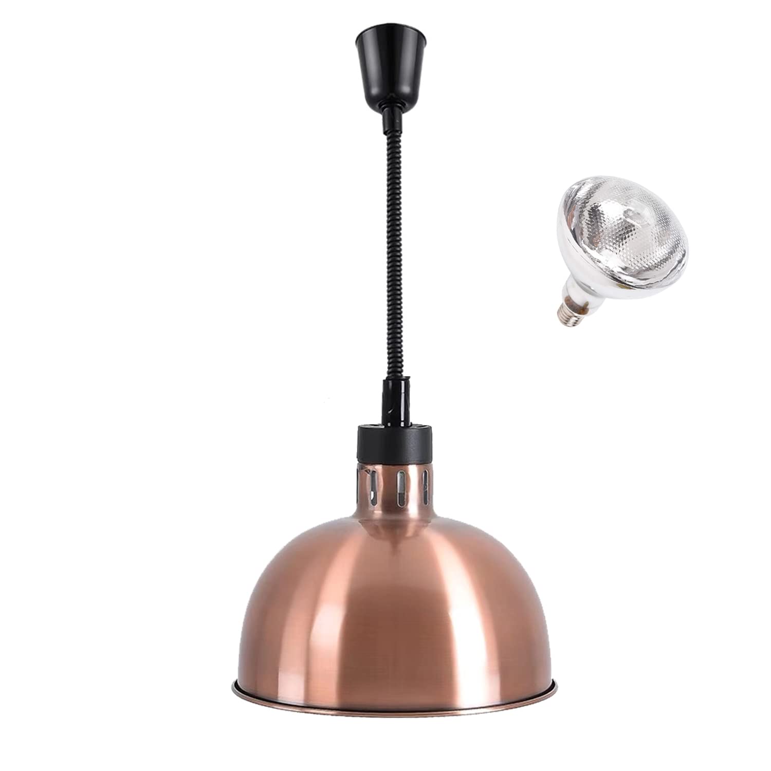 Copper 29CM Hanging Food Heat Lamp - Overhead Food Warmer Light for Restaurants, Buffets & Catering Events