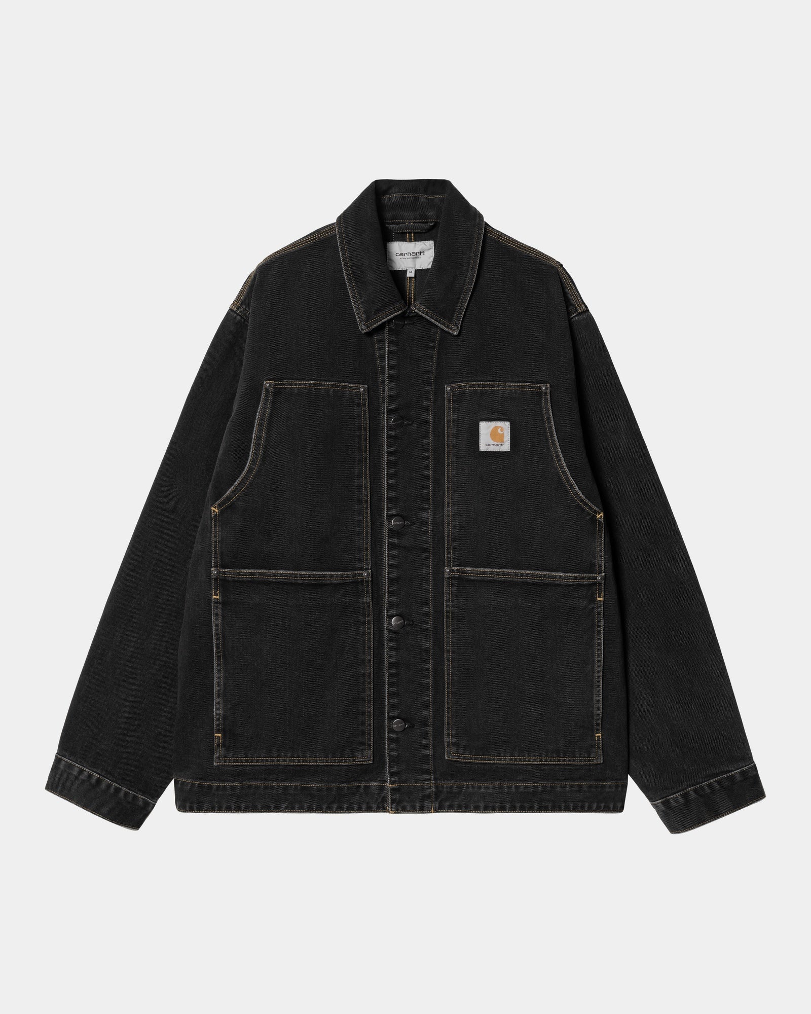 OG Double Front Jacket - Black Stone Washed Denim Jacket for Men & Women | Vintage Style Outerwear for Casual Wear, Street Fashion & Fall Layering
