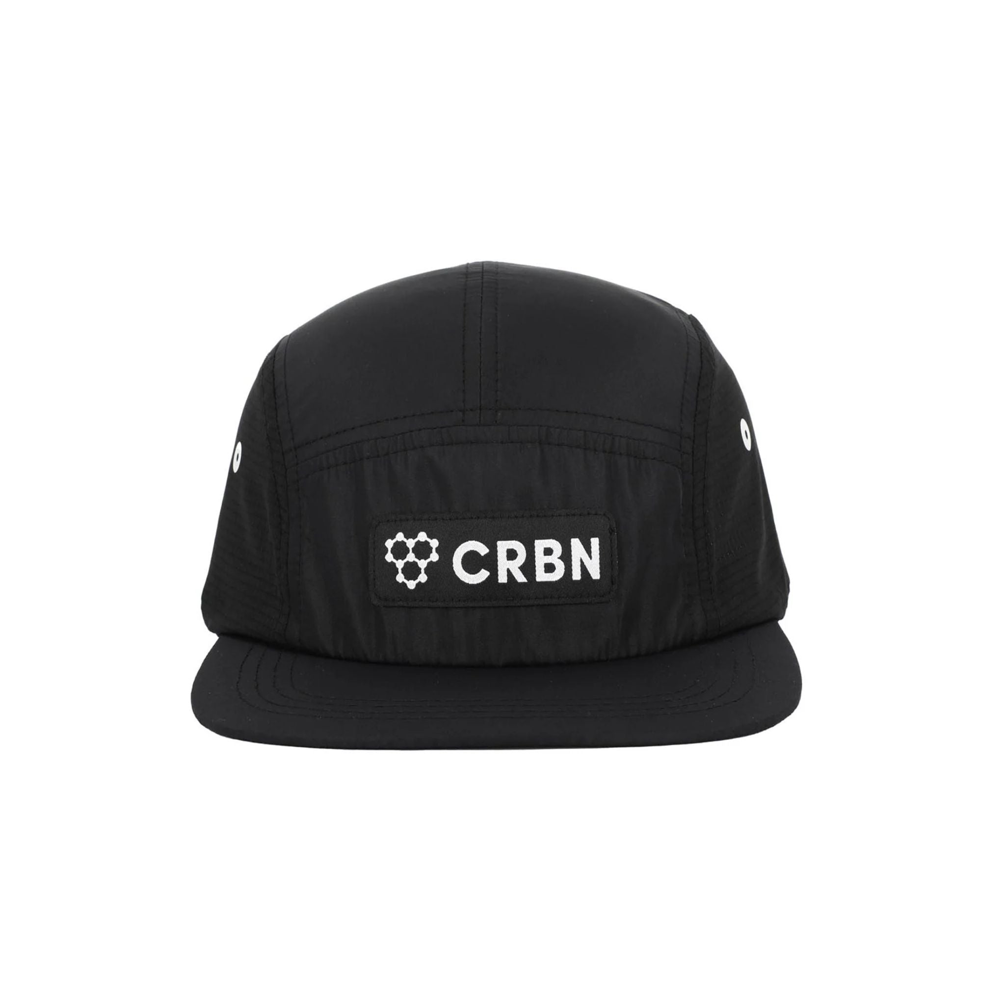 CRBN 5 Panel Runner Hat for Men & Women - Lightweight Breathable Running Cap - Adjustable Snapback for Jogging, Hiking & Outdoor Sports [Black]