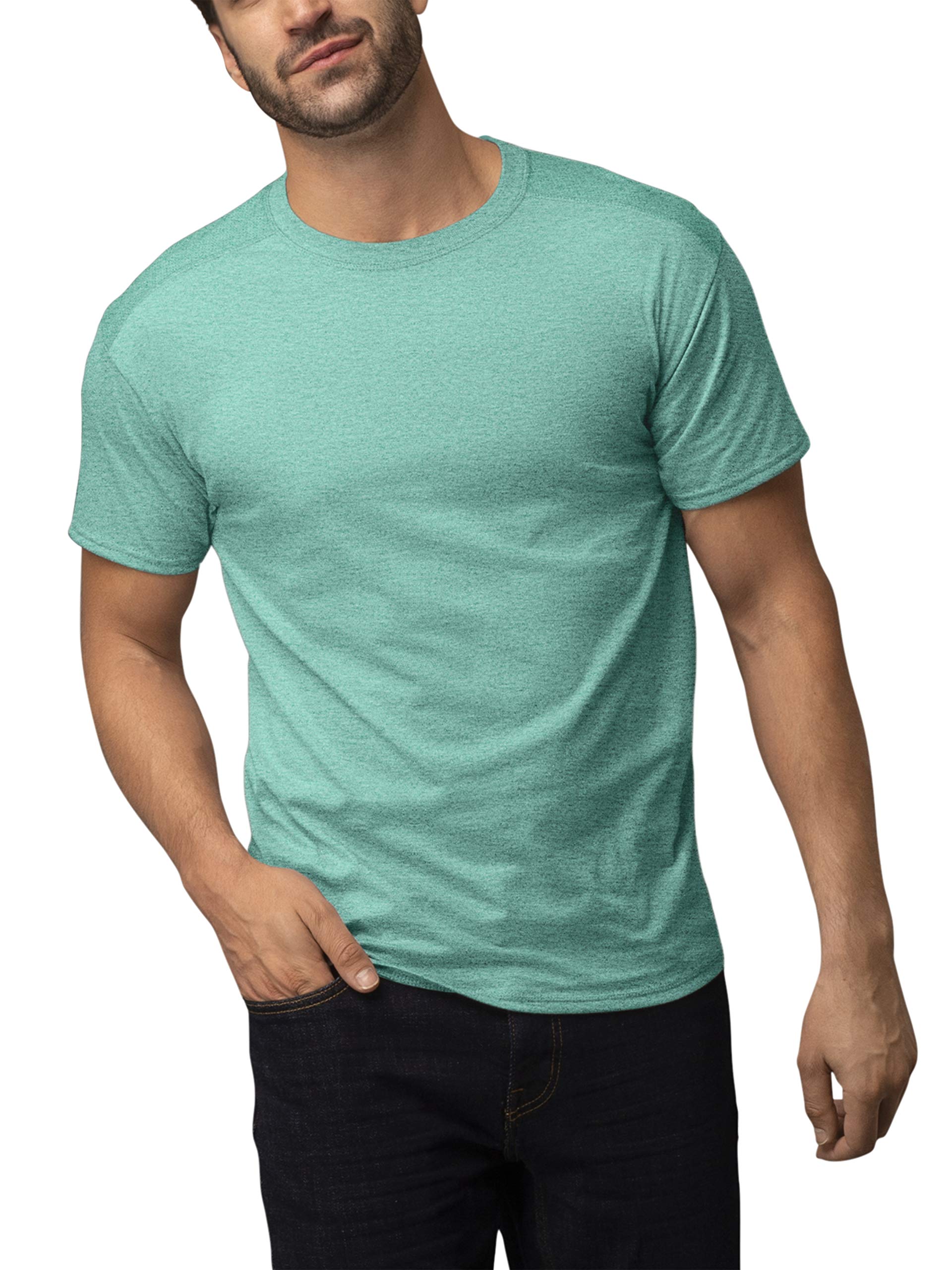 Fruit of the Loom Men's Coolzone Moisture Wicking Crew Neck T-Shirts 2 Pack - Breathable Comfort Fit Casual Workout Tees for Gym, Running & Everyday Wear