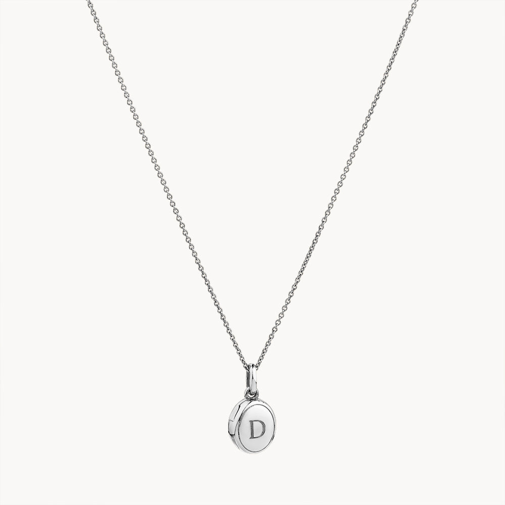 Personalized Engravable Silver Oval Mini Locket Necklace - Perfect Gift for Valentine's Day, Anniversary & Mother's Day Jewelry