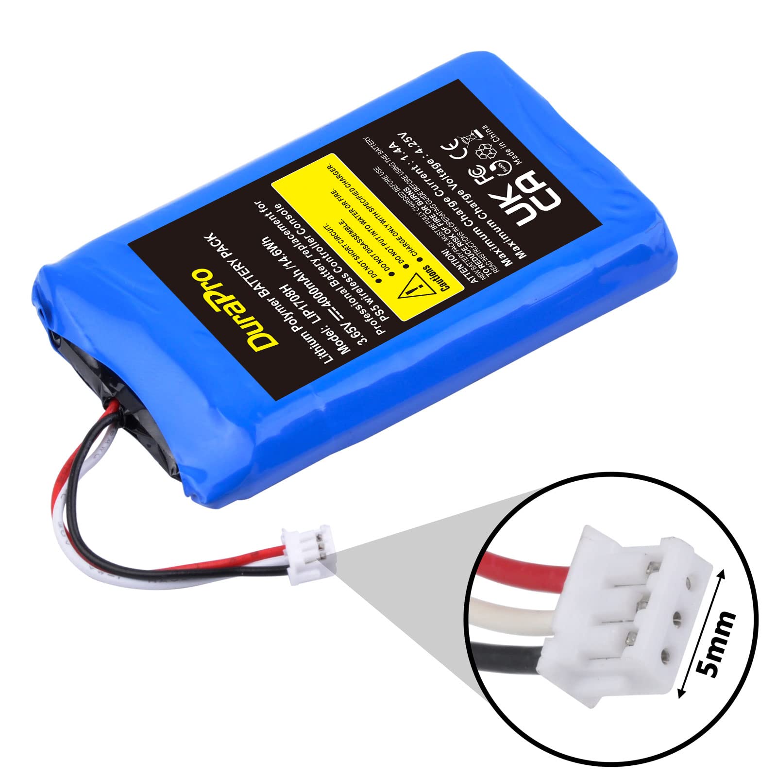 DuraPro LIP1078 4000mAh Replacement Battery for Sony PS5 Playstation 5 DualSense Wireless Controller - Long Lasting Gaming Power for Extended Play Sessions