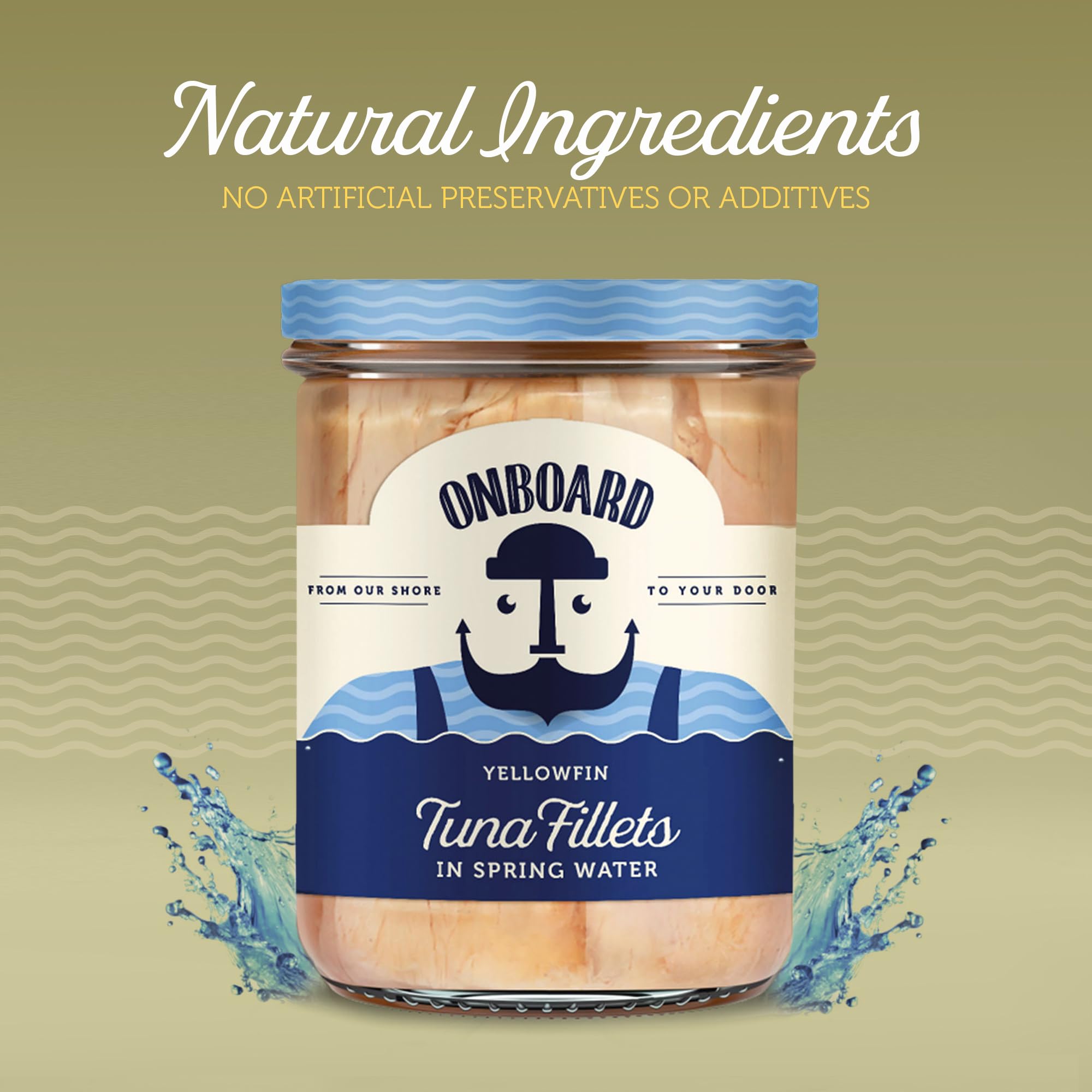 Premium Yellowfin Tuna Fillets in Spring Water - High Protein Mediterranean Diet Seafood | Ready-to-Eat Pescatarian Snacks | Glass Jar Packed Atun for Salads, Sandwiches & Keto Meals (6 Pack) | Healthy On-The-Go Lunch & Office Snack Option