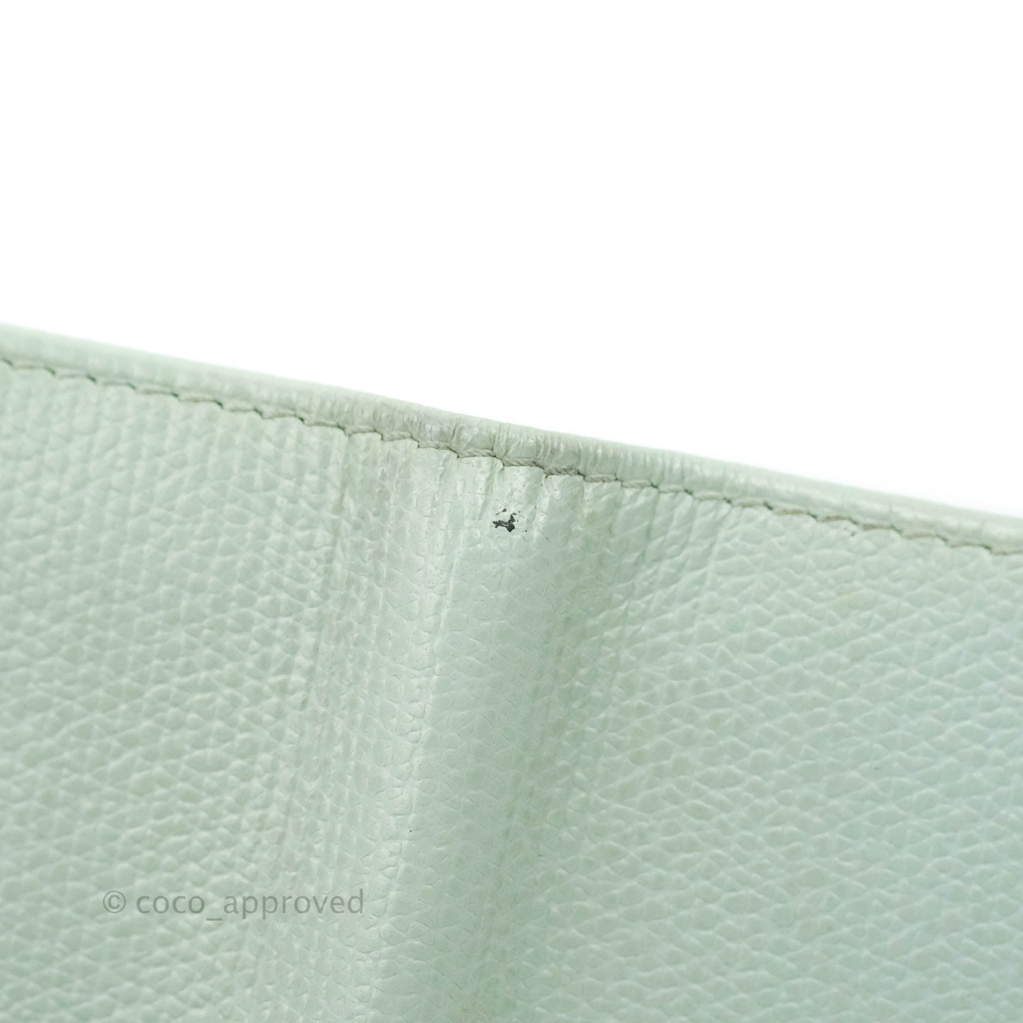 Chanel Tiffany Blue Grained Leather Card Holder - Luxury Compact Wallet for Credit Cards & Cash - Perfect for Everyday Use, Travel & Gifting
