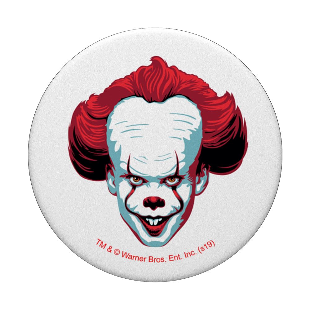 Pennywise IT Clown PopSockets PopGrip - Swappable Adhesive Phone Grip & Stand for iPhone, Samsung, Smartphones - Perfect for Horror Fans, Halloween Decor, Movie Night Accessories