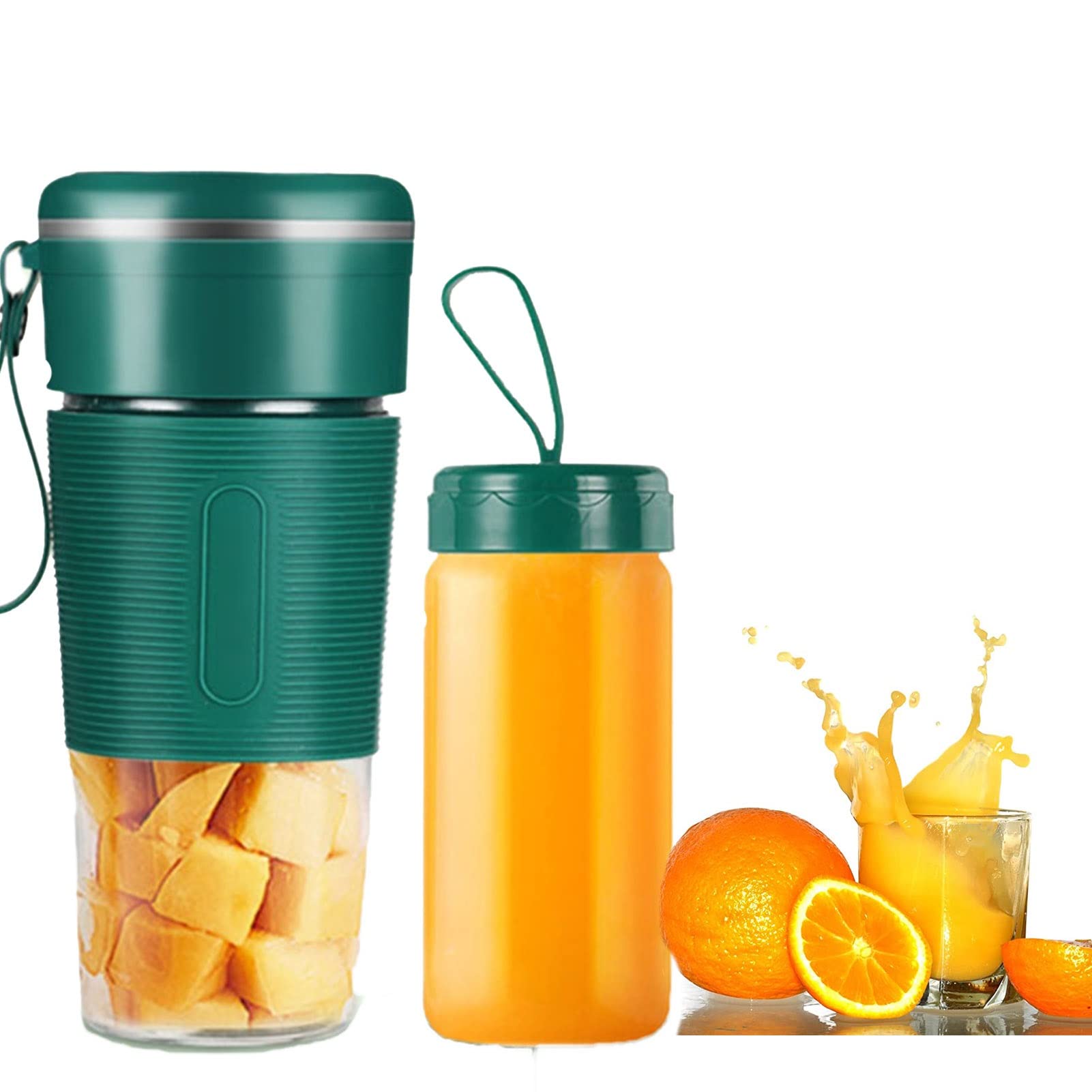 Portable Mini Blender 300ml - Wireless USB Rechargeable Personal Blender for Smoothies, Juices & Shakes - One-Touch Operation, Easy to Clean - Perfect for Home, Office, Gym & Travel (Green)