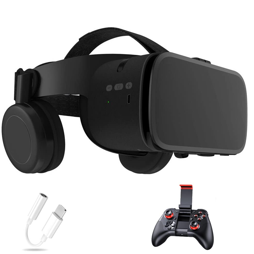 3D VR Headset for iPhone 13 Pro Max/13 Pro/13/12/11 & Samsung Galaxy S21 - Bluetooth Controller Virtual Reality Goggles Compatible with Huawei, Xiaomi Series - Immersive Gaming & Movie Watching Experience
