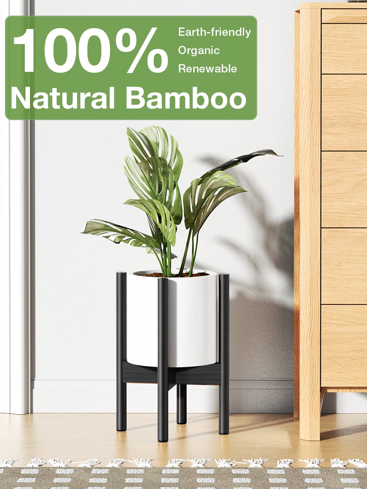 MUDEELA Black Indoor Plant Stand with 12