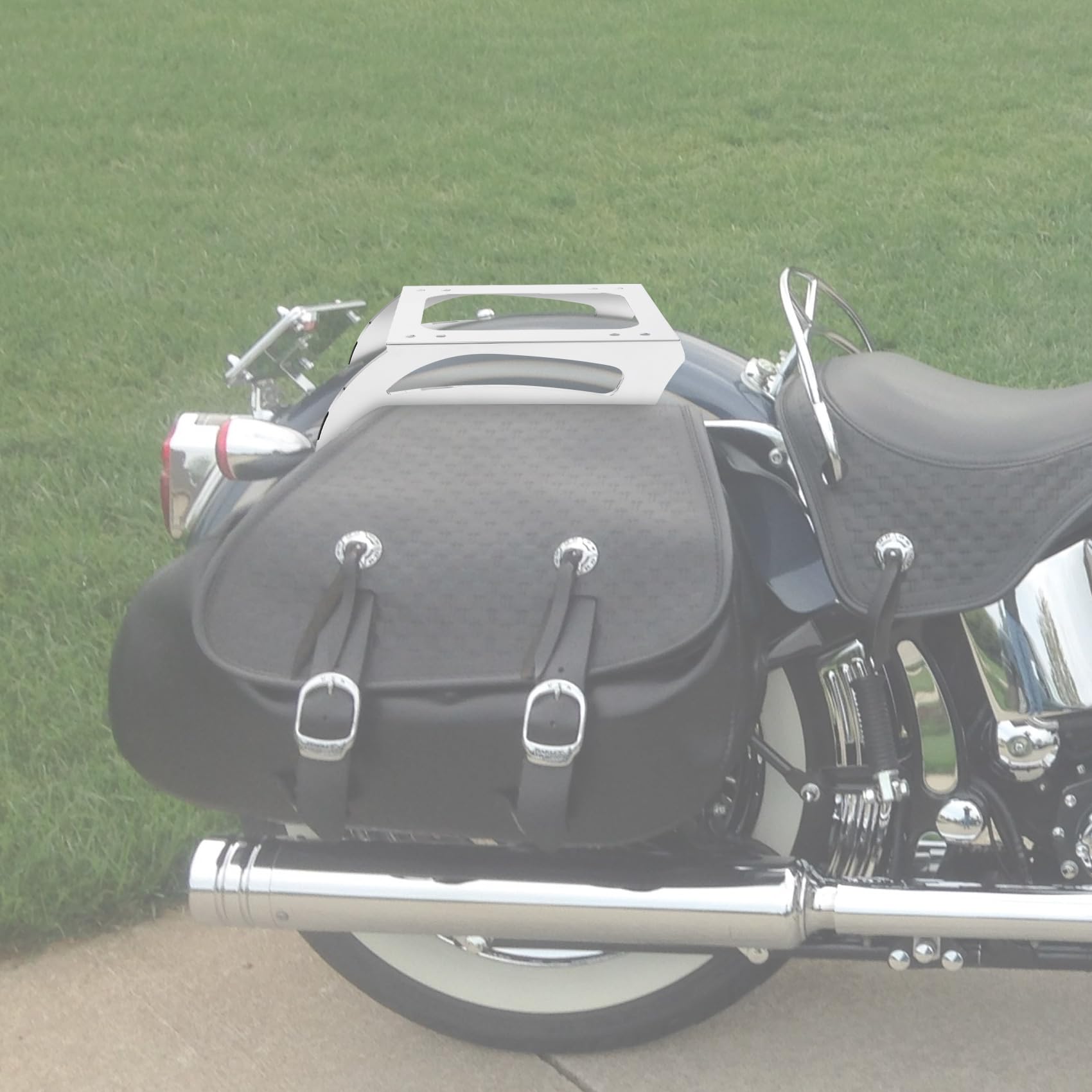 Chrome Solo Tour Pack Trunk Rack for Harley Softail Fat Boy FLSTF 2000-2006 - Durable Motorcycle Luggage Carrier for Long Rides & Road Trips