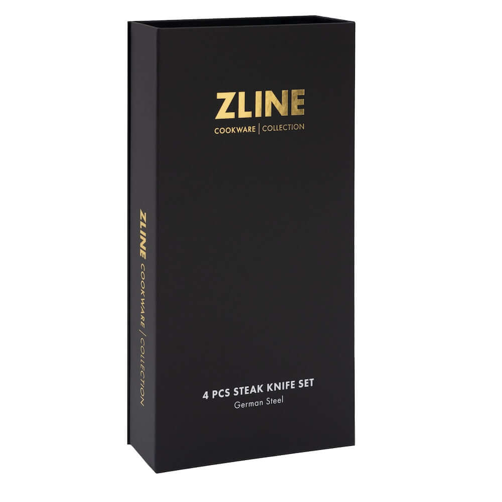 ZLINE 4-Piece Professional German Steel Steak Knife Set - High-Quality Sharp Cutlery for Steak, Meat & BBQ - Perfect for Dining, Gifting & Kitchen Essentials (STK GS 4)
