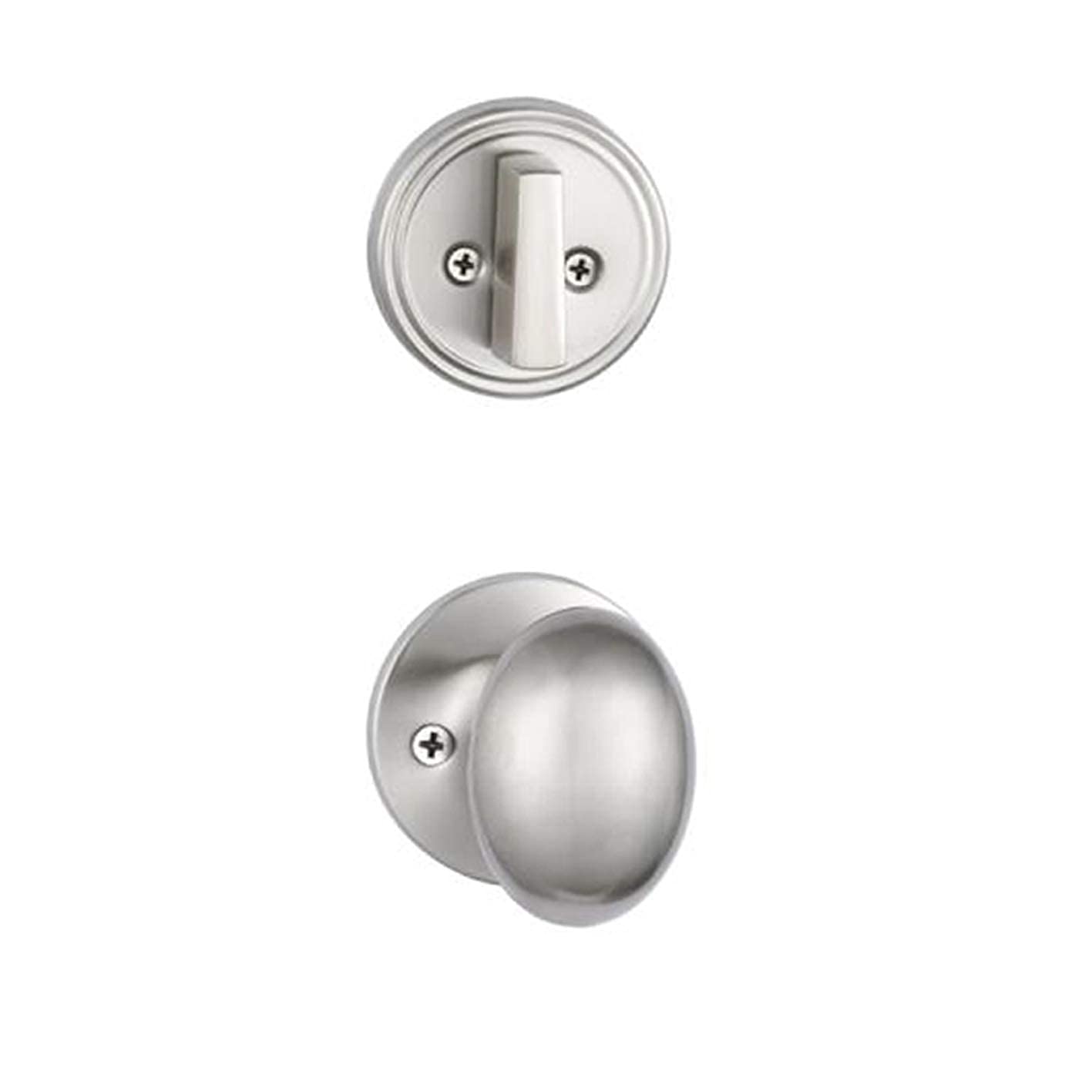 NB_Hardware Single Cylinder Satin Nickel Front Door Handleset - Reversible Right/Left Hand Exterior Door Knob with G-Grip & Keyed Lockset (2006SN) | Perfect for Home Entry Doors, Bedrooms & Office Security
