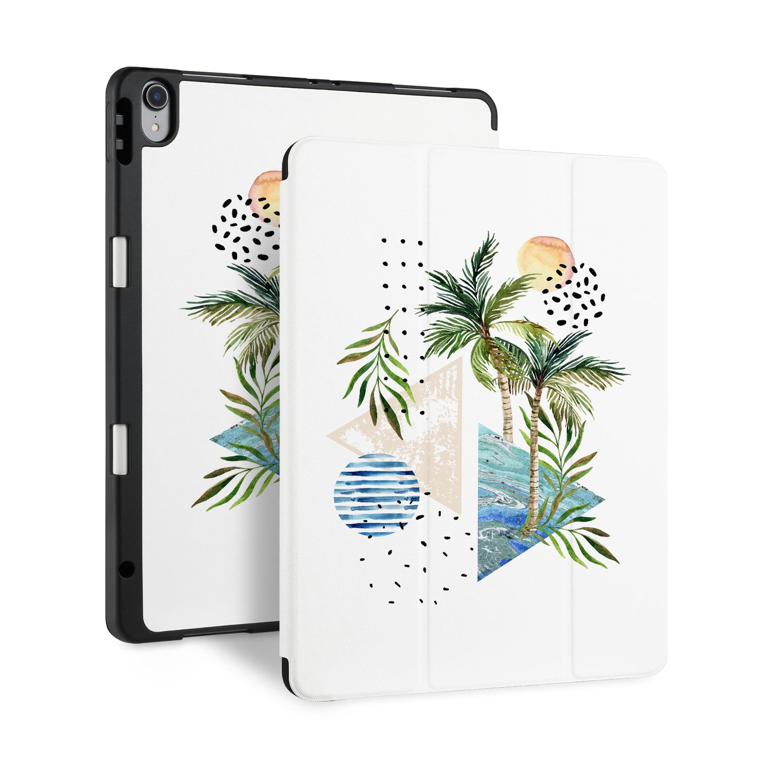 Premium Marble Flower iPad Trifold Case - Slim Protective Cover for iPad Air/Pro with Auto Sleep/Wake | Perfect for Work, Travel & Home Use