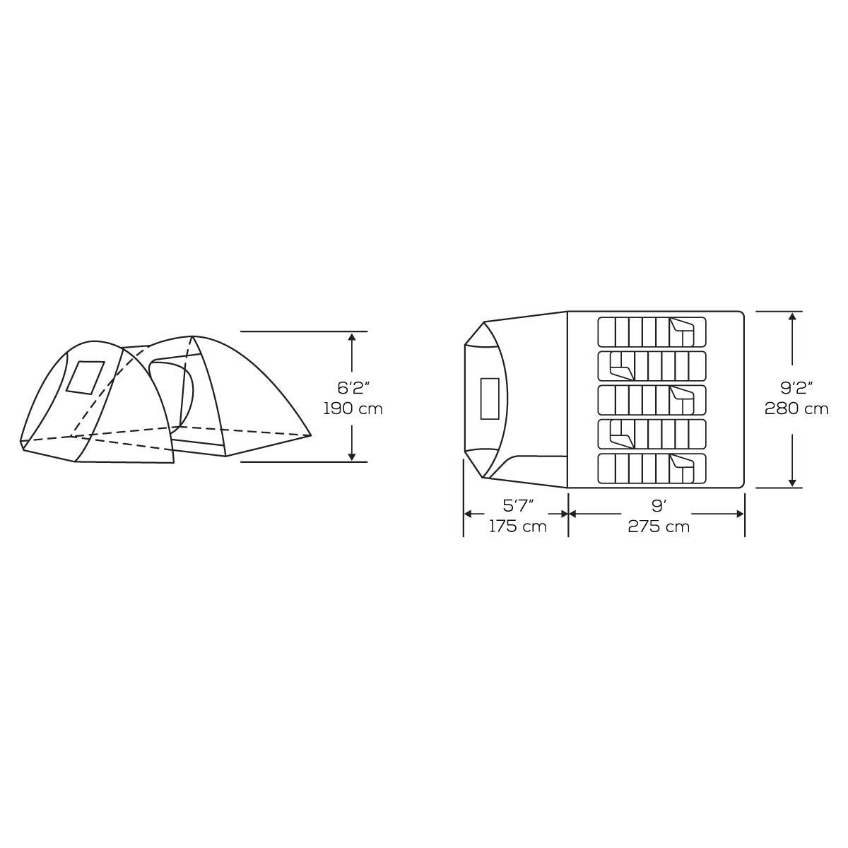 Bear Den 5-Person Camping Tent - Waterproof Family Dome Tent for Outdoor Adventures, Hiking & Backpacking - Perfect for Camping Trips, Beach Outings & Music Festivals