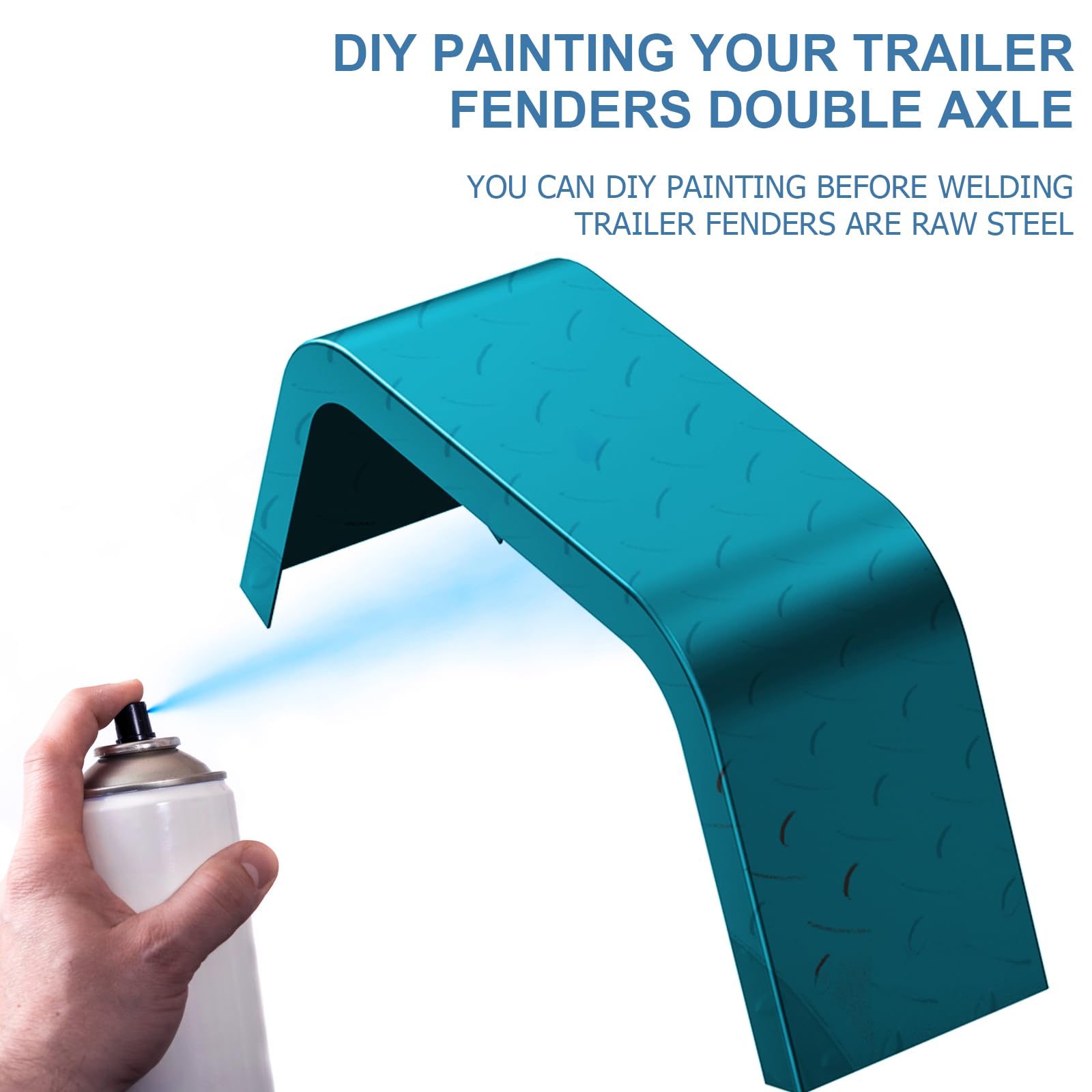 Heavy Duty 14 Gauge Steel Trailer Fenders - 2 Pack for Single Axle 14