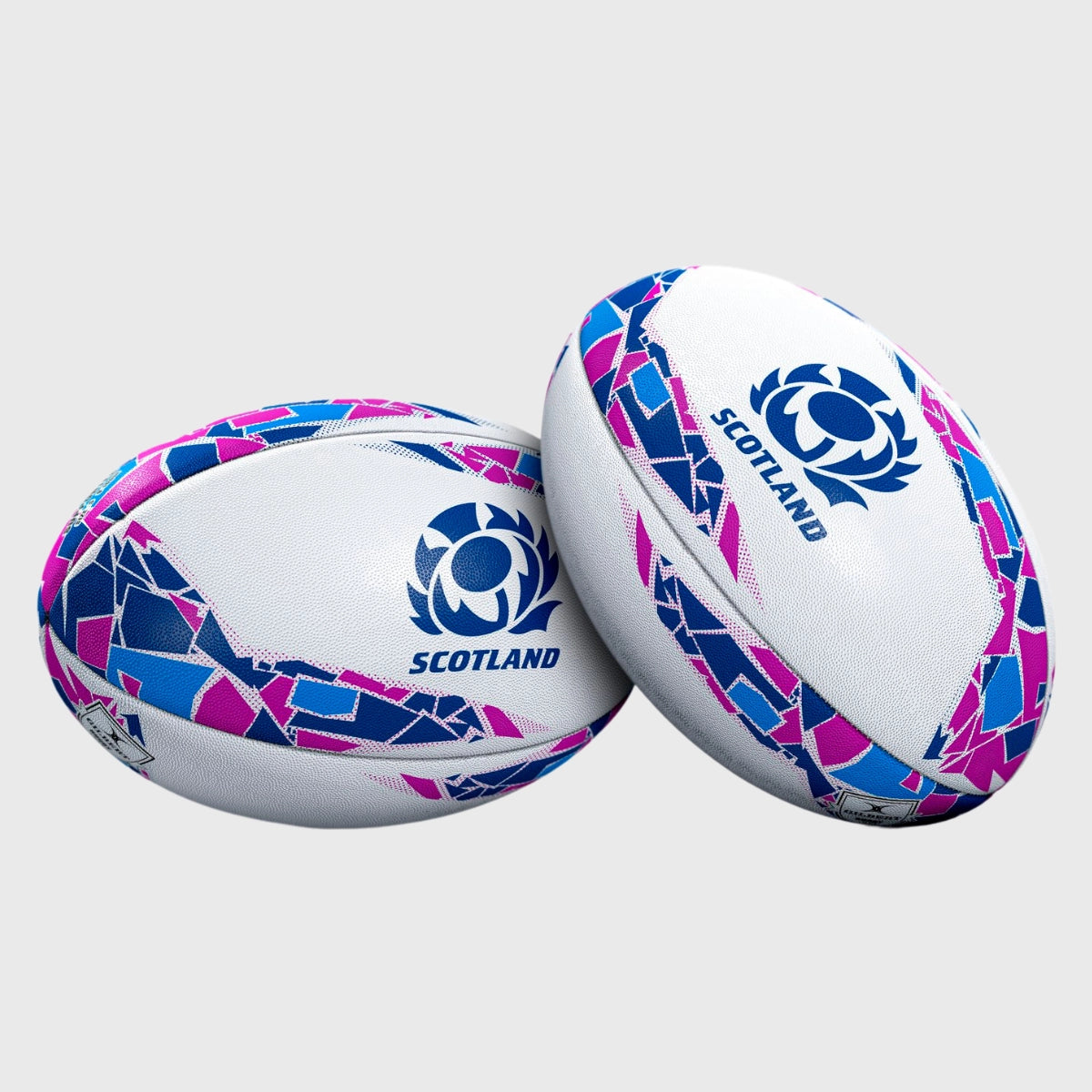 Official Gilbert Scotland Rugby Ball - White, Blue & Purple - Perfect for Fans, Training & Match Play