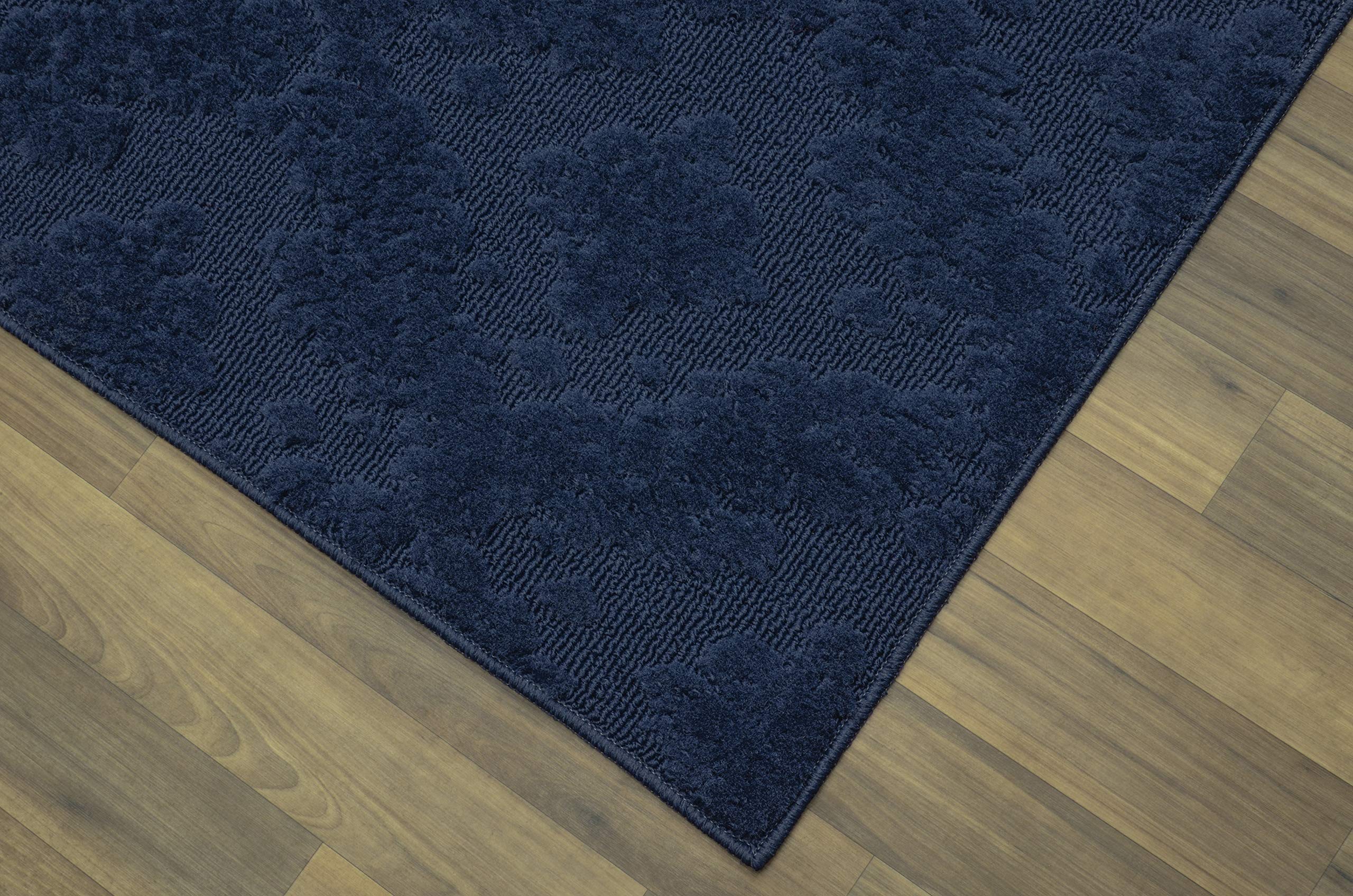 Garland Rug Charleston Damask Solid 12' X 12' Navy Blue Area Rug - Premium Quality Indoor Carpet for Living Room, Bedroom, Hallway - Durable & Stylish Floor Mat for High Traffic Areas - Perfect for Home Decor, Office & Commercial Spaces
