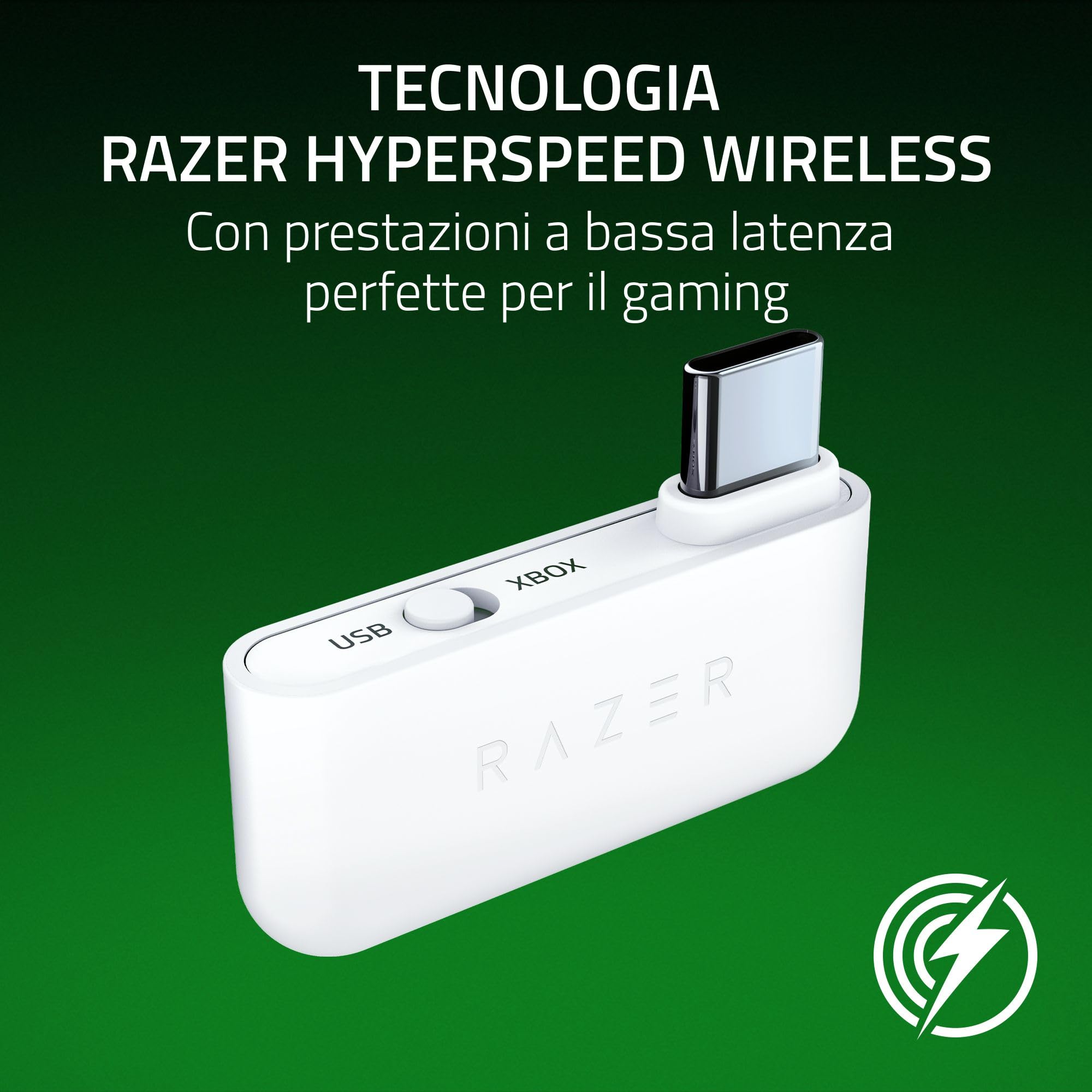 Razer Kaira HyperSpeed Wireless Gaming Headset for Xbox - 50mm TriForce Drivers, HyperClear Cardioid Mic, Multi-Platform White - Perfect for Xbox Series X|S, PC & Mobile Gaming