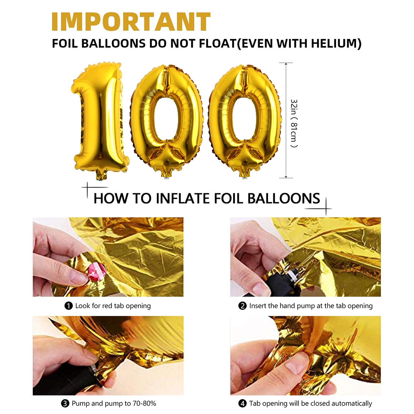 Trgowaul 100th Birthday Party Supplies Set - 24-Piece Black & Gold Disposable Plates, Napkins, Cups, Cutlery & Table Cover with Decor Balloons & Banner - Elegant Centennial Celebration Decorations for Adults & Seniors