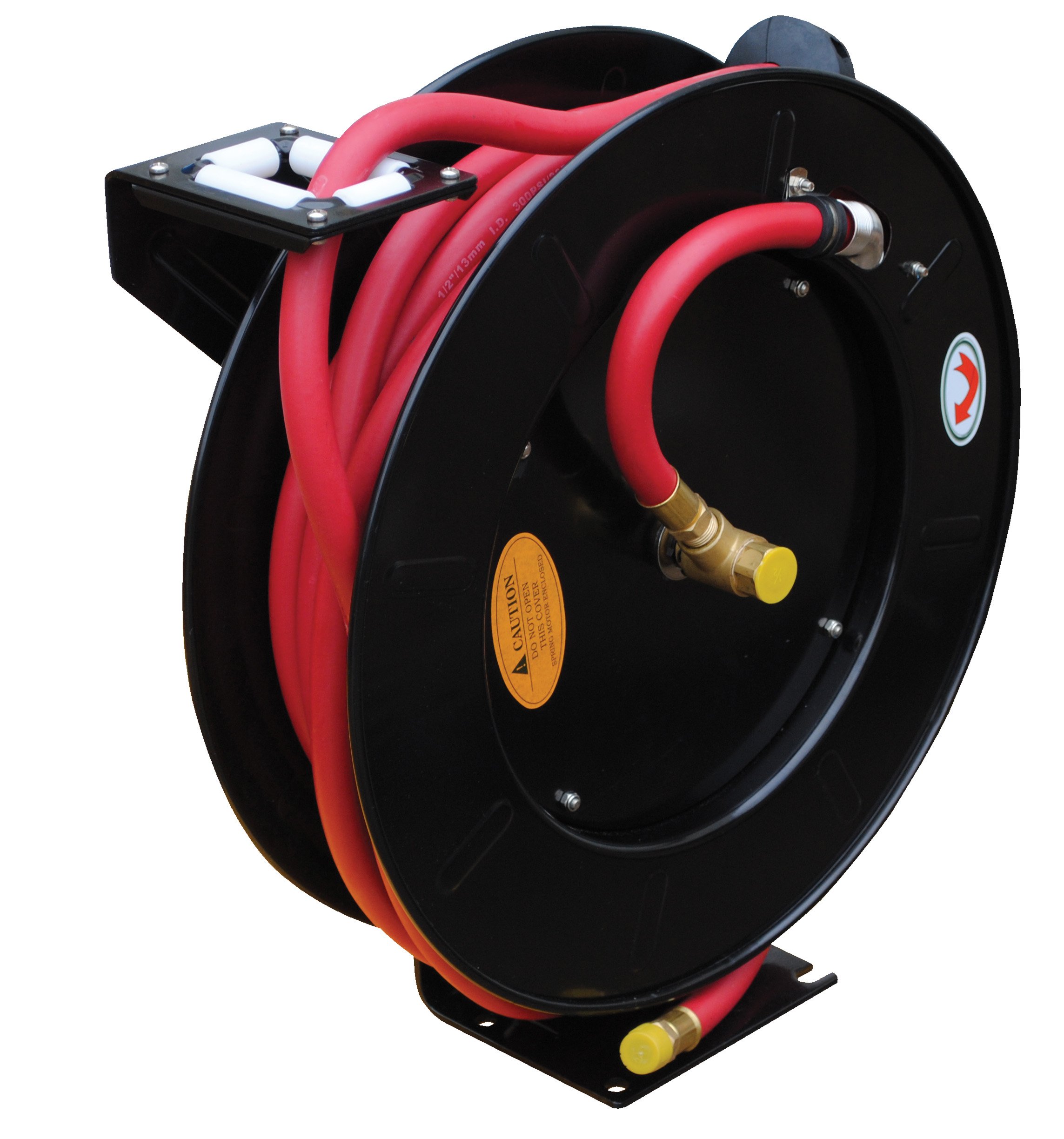 50ft Heavy Duty Retractable Garden Hose Reel with Spring Drive - Perfect for Lawn Watering, Car Washing & Outdoor Cleaning
