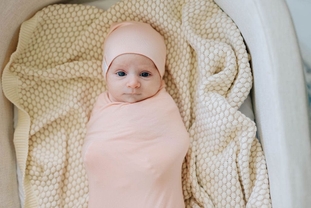 Ely's&Co. Soft Modal Baby Swaddle Blanket & Beanie Hat Gift Set - Newborn Essentials for Hospital, Photo Shoots & Baby Showers
