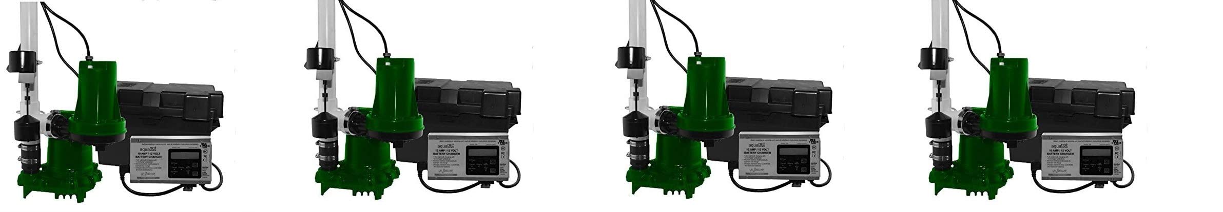 Zoeller 508-0006 Aquanot 508 ProPak53 Preassembled Sump System with Battery Backup - 4 Pack - Heavy Duty Sump Pump for Basement Flood Protection & Emergency Water Removal