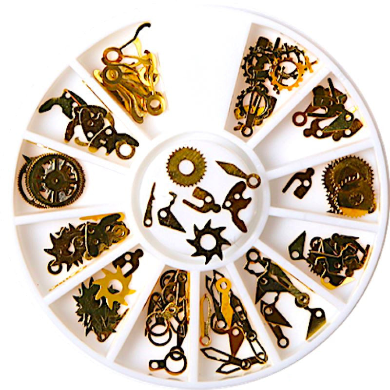 Gold & Silver Nail Art Decoration Wheels - DIY Manicure Accessories for Nail Art Designs | Perfect for Home Salon, Parties & Professional Nail Artists