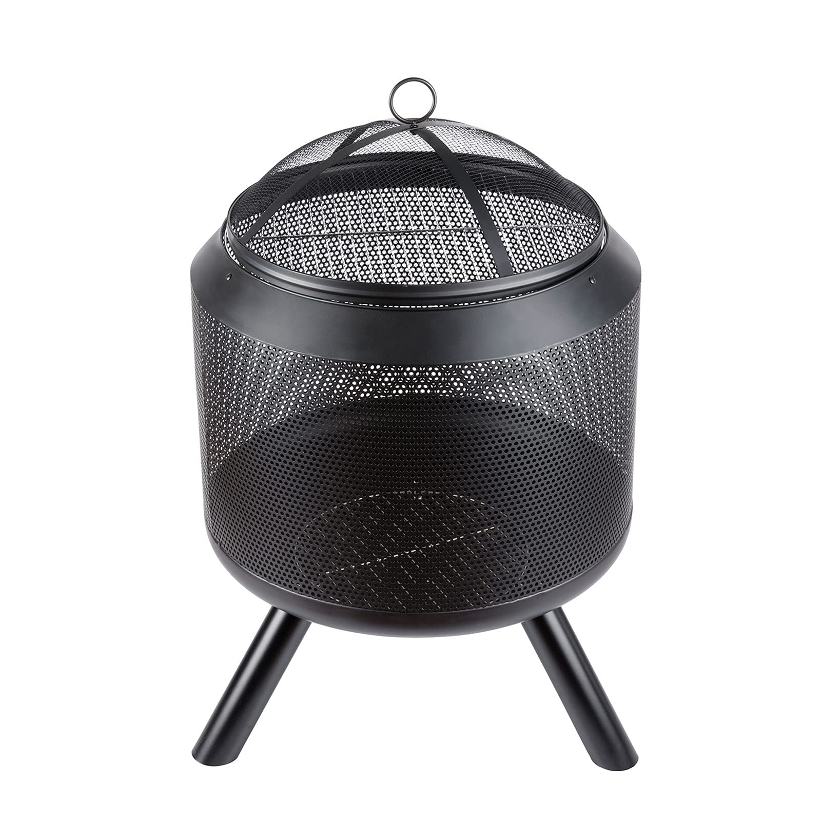 ZJDU Extra Deep Large Round Cast Iron Fire Pit - Outdoor Wood Burning Fire Bowl with Heavy Duty Metal Grate for Camping, Patio, Backyard & Deck - Bronze Fireplace Heater for Log & Charcoal (Perfect for Outdoor Gatherings, BBQ Parties & Cozy Nights)