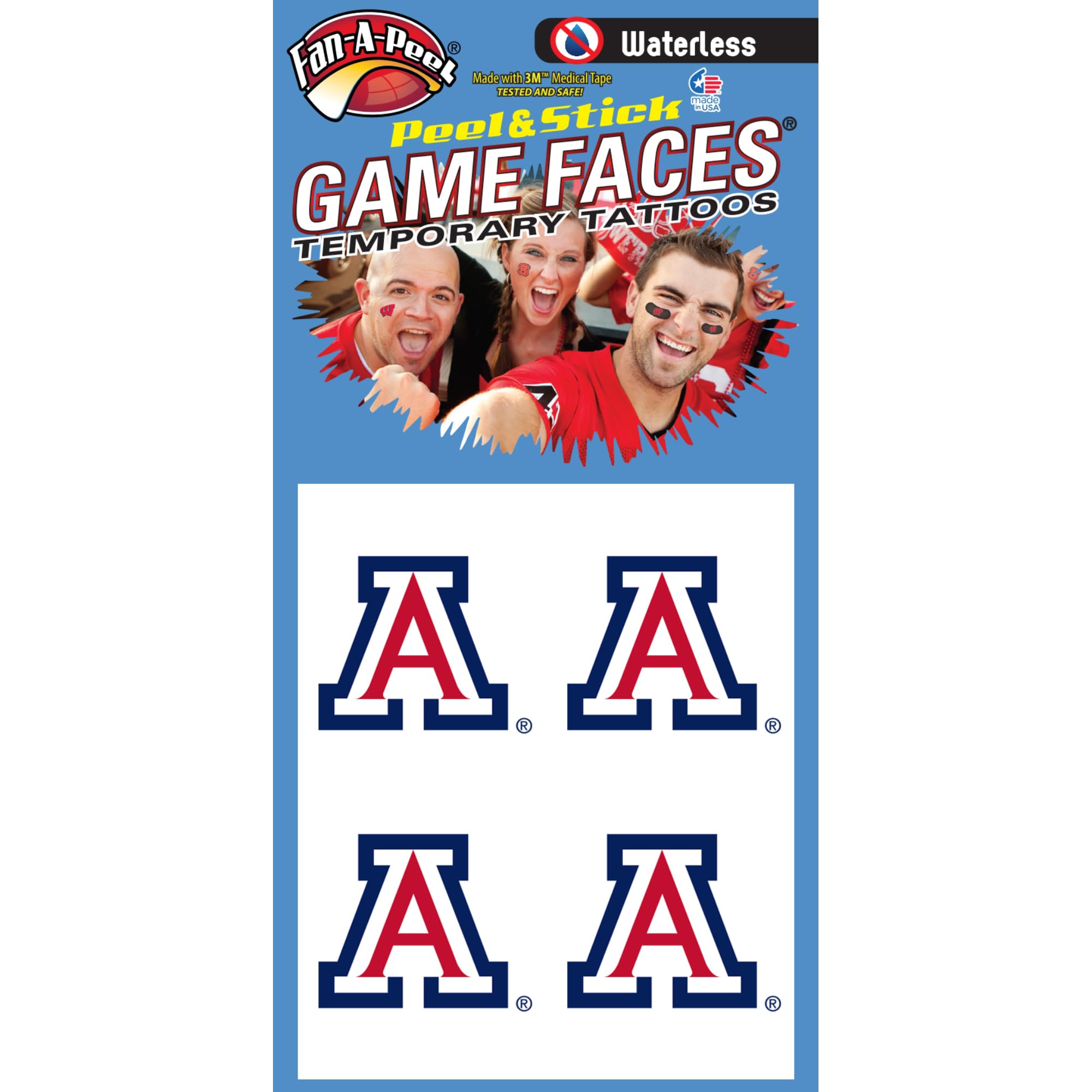 Arizona Waterless Temporary Tattoos - Hypoallergenic Peel & Stick Waterproof Fake Tattoos for Kids & Adults - Officially Licensed - Perfect for Parties, Halloween & Summer Fun