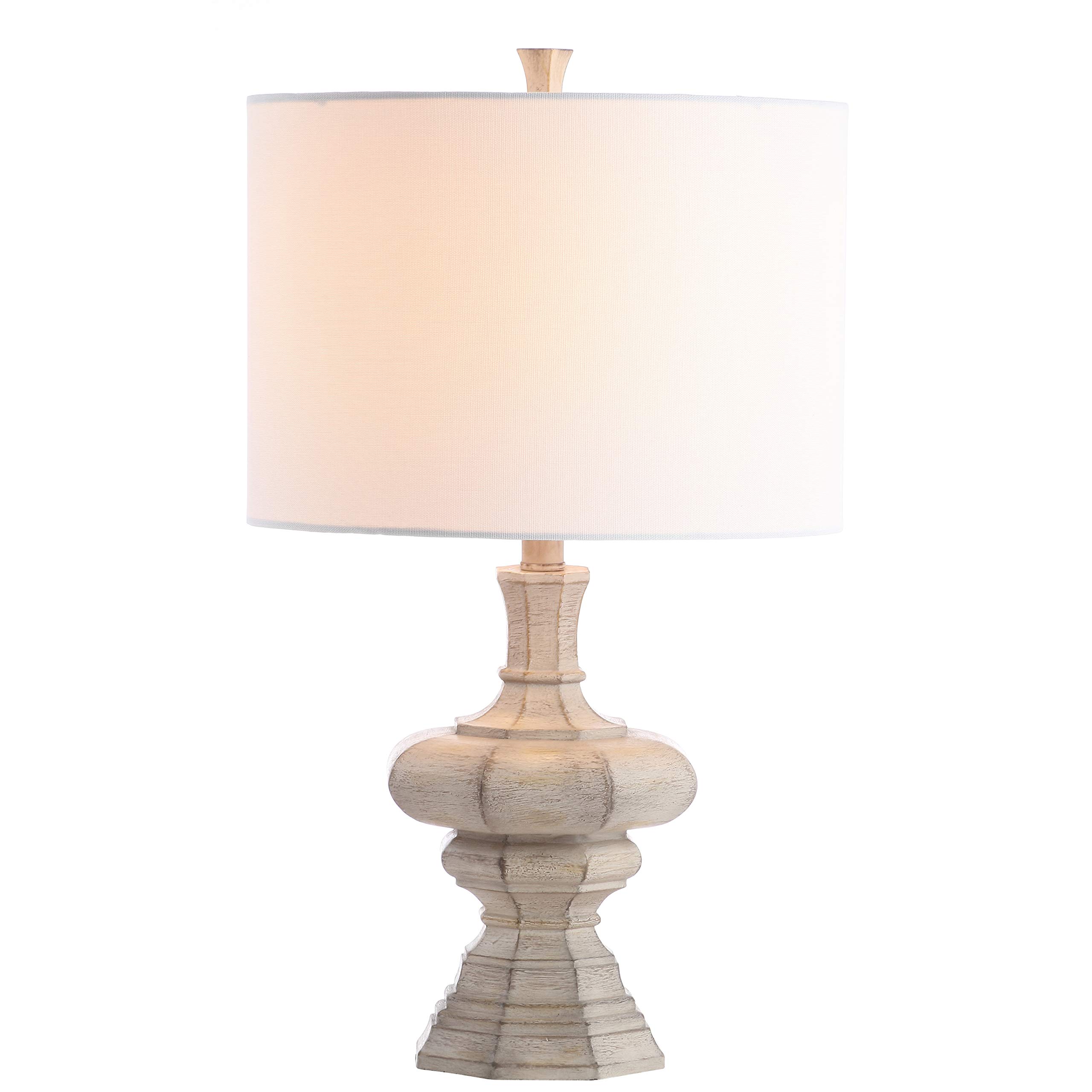 SAFAVIEH Melville Grey Wash 24-inch Table Lamp Set of 2 with LED Bulbs - Modern Bedside Lighting for Bedroom, Living Room & Home Office - Perfect for Reading, Working & Ambient Decor