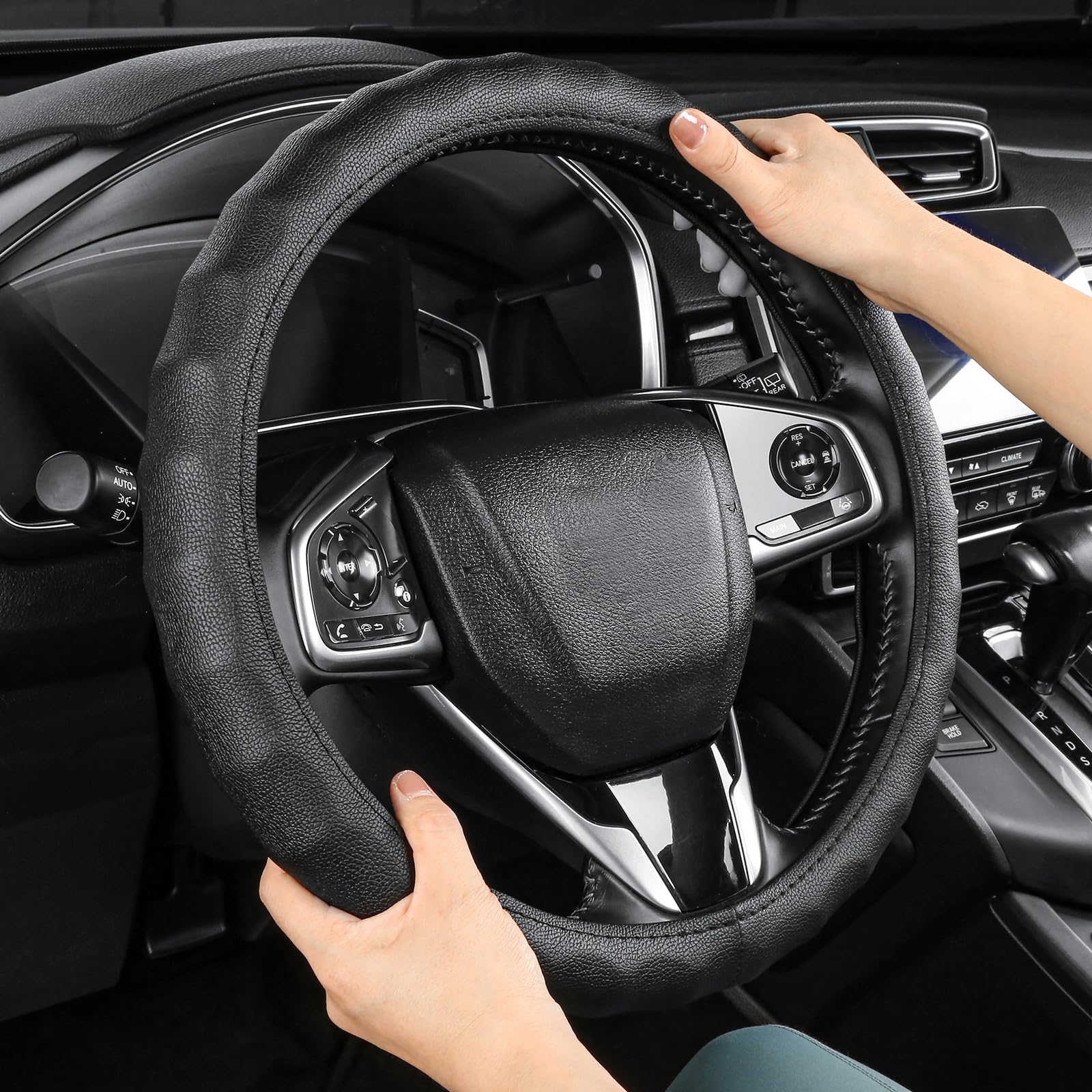 Premium 3D Textured Anti-Slip Steering Wheel Cover for Men - Soft, Breathable & Universal Fit (14.5-15 Inches) - Perfect for SUV, Jeep, Van, Sedan & Daily Commuting