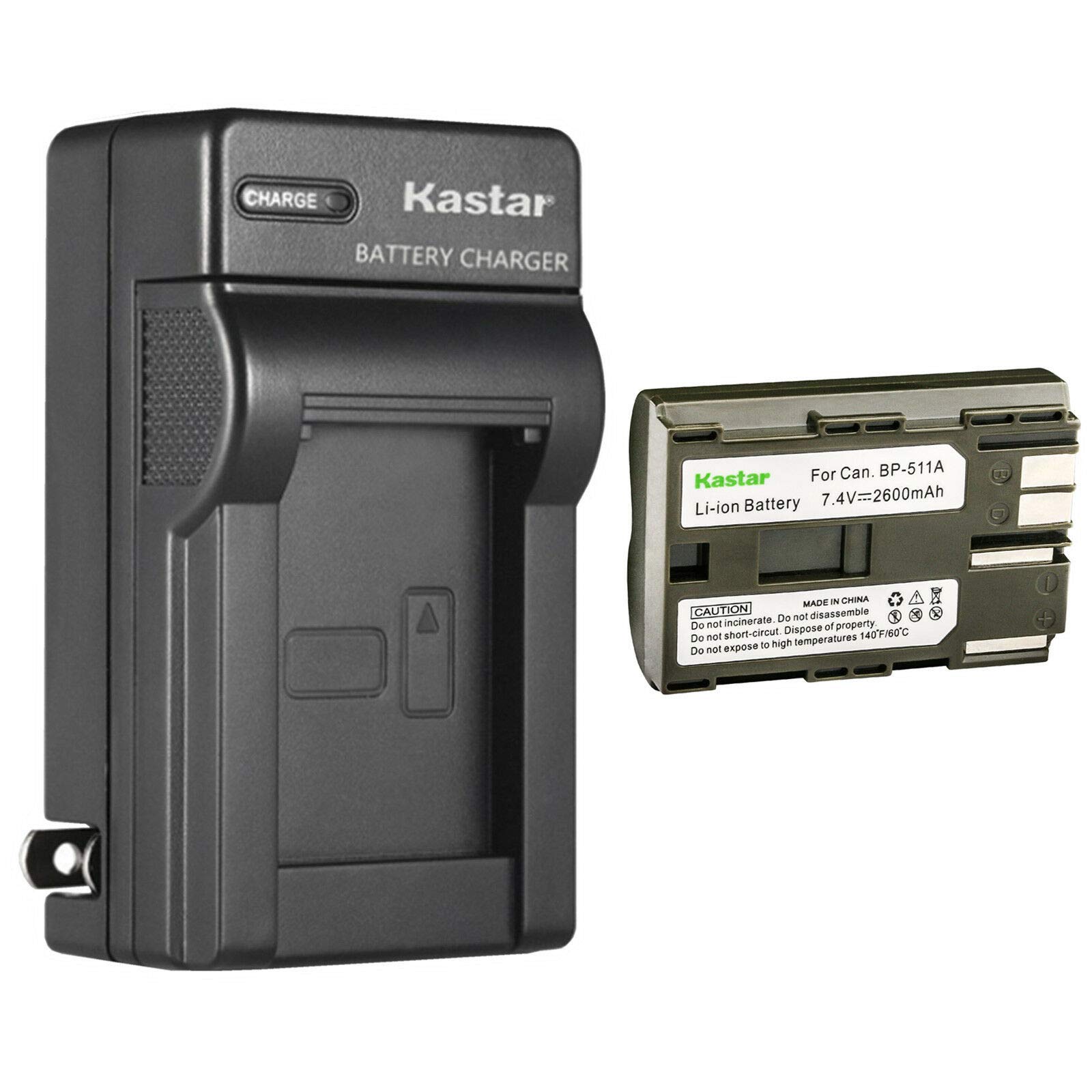 Kastar BP-511 BP-511A Replacement Battery & AC Wall Charger Kit for Canon Optura Xi, PowerShot G1-G6, Pro 1 Digital Cameras - Perfect for Travel Photography & Professional Shooting