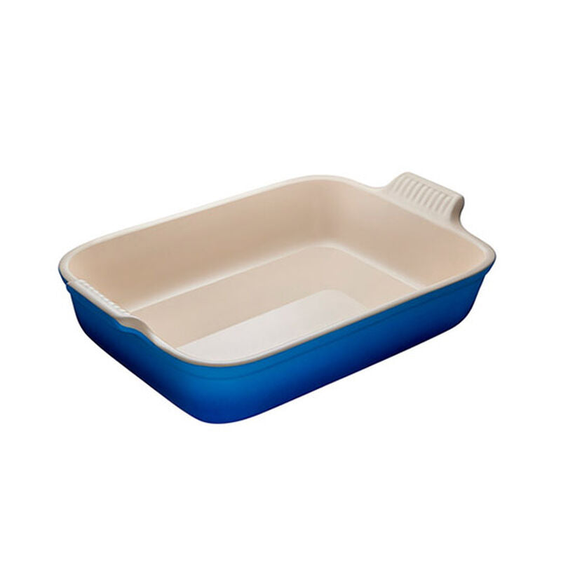 Le Creuset Heritage 3.8L Rectangular Baking Dish - Oven Safe Stoneware Casserole Pan for Roasting, Baking & Serving - Durable Ceramic Cookware in Blueberry - Perfect for Casseroles, Lasagna & Holiday Meals