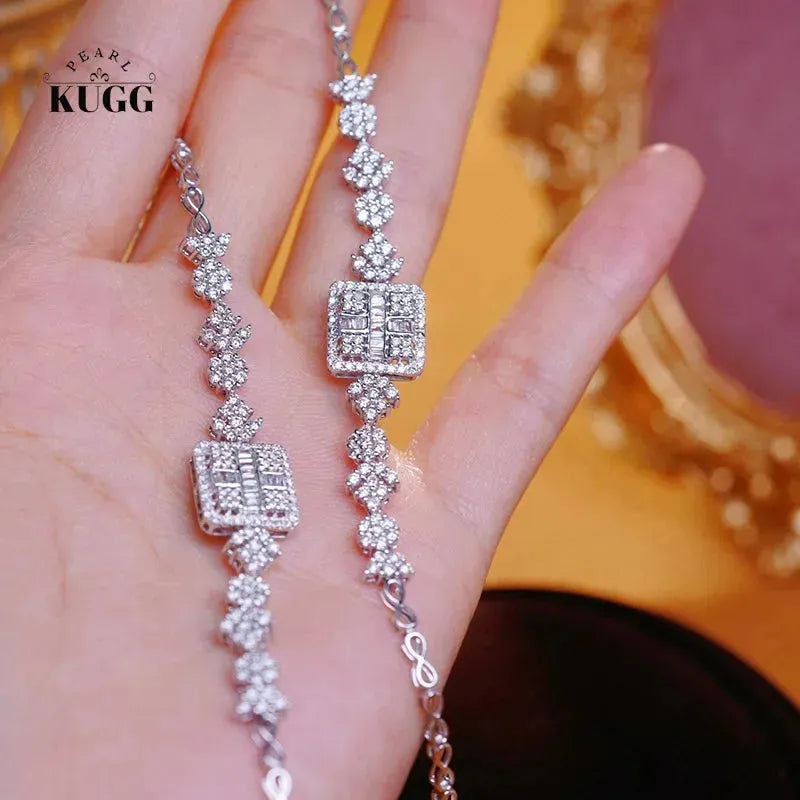 18K White Gold Diamond Bracelet for Women - 1.4 Carat Real Natural Diamond Elegant Ladies Jewelry - Perfect for Parties, Weddings & Special Occasions