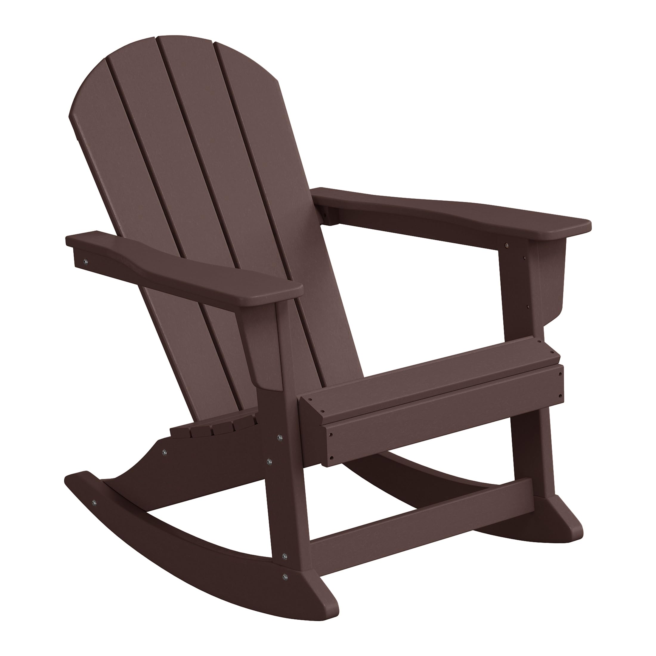 WestinTrends Malibu Outdoor Poly Adirondack Rocking Chair - Weather-Resistant Patio Furniture, Dark Brown - Perfect for Backyard, Garden, and Poolside Relaxation