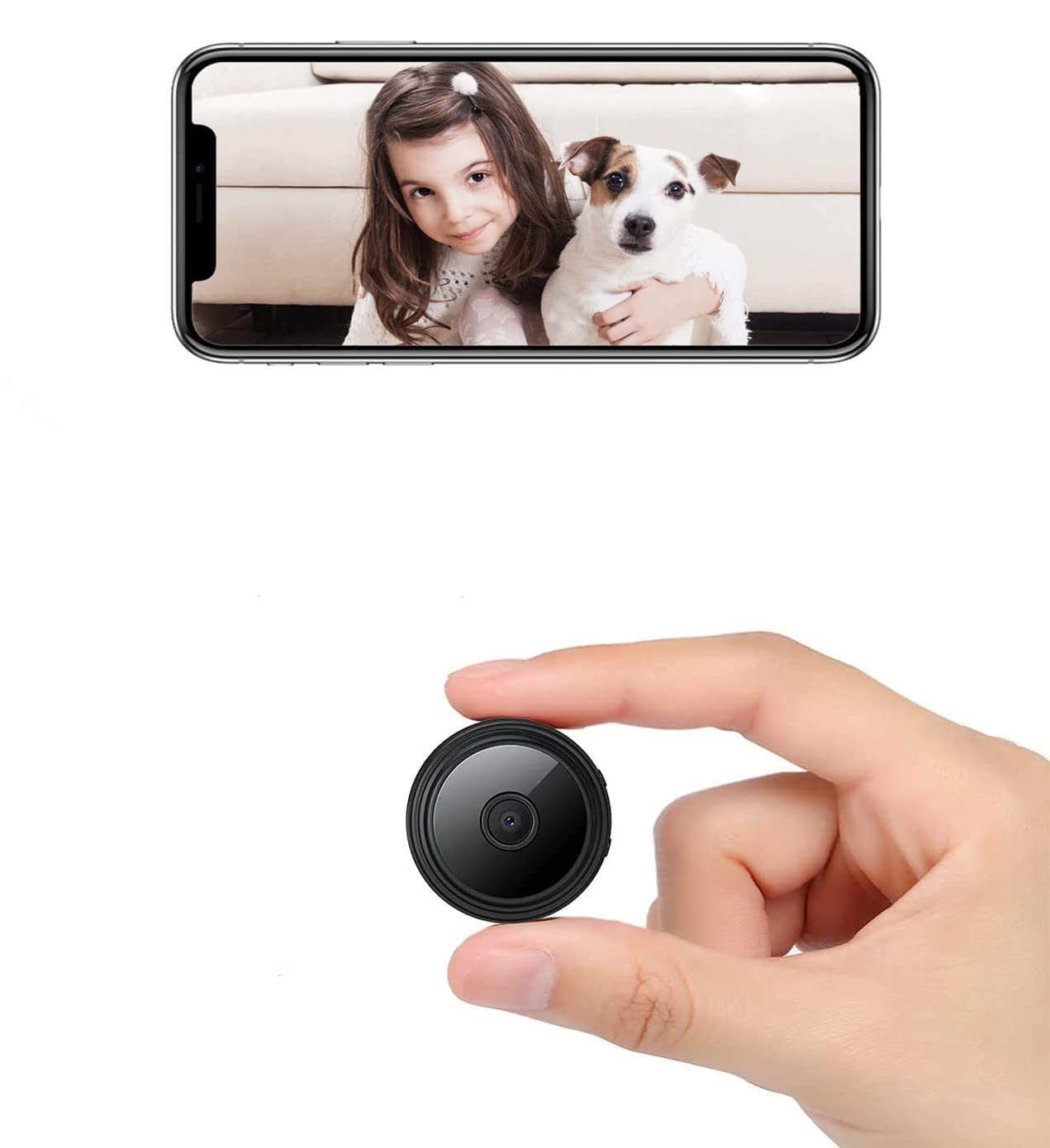 LuoMing Mini WiFi Wireless Security Camera - 1080p HD Indoor/Outdoor Surveillance Camera with Night Vision, Pet Monitoring & Real-Time Mobile Viewing | Perfect for Home Security, Baby Monitoring & Pet Care