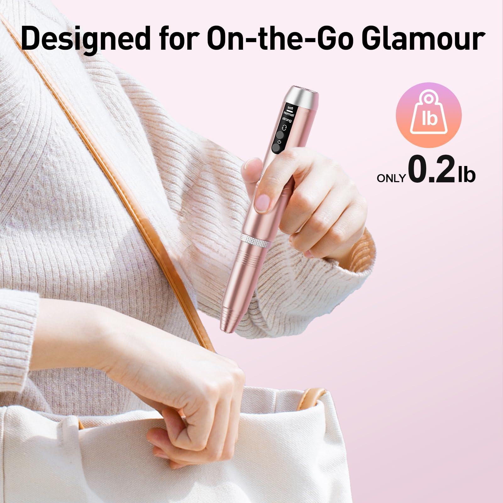 Professional Cordless Nail Drill Kit - Rechargeable Electric Nail File with 11 in 1 Drill Bits for Acrylic, Gel & Dip Powder Nails | Portable Efile Manicure Pedicure Machine for Home & Salon Use | Gold Finish | Perfect for DIY Nail Art, Nail Extensions & Professional Nail Care