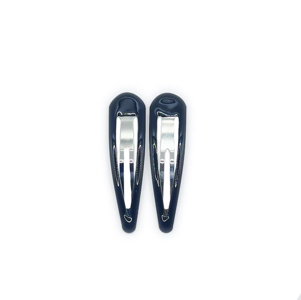 MYlittleKID 2-Pack Large Hair Clips for Women - 9cm Metal Snap Barrettes for Thick Hair, Sleep & Everyday Use (Black) - Perfect for Work, School & Special Occasions
