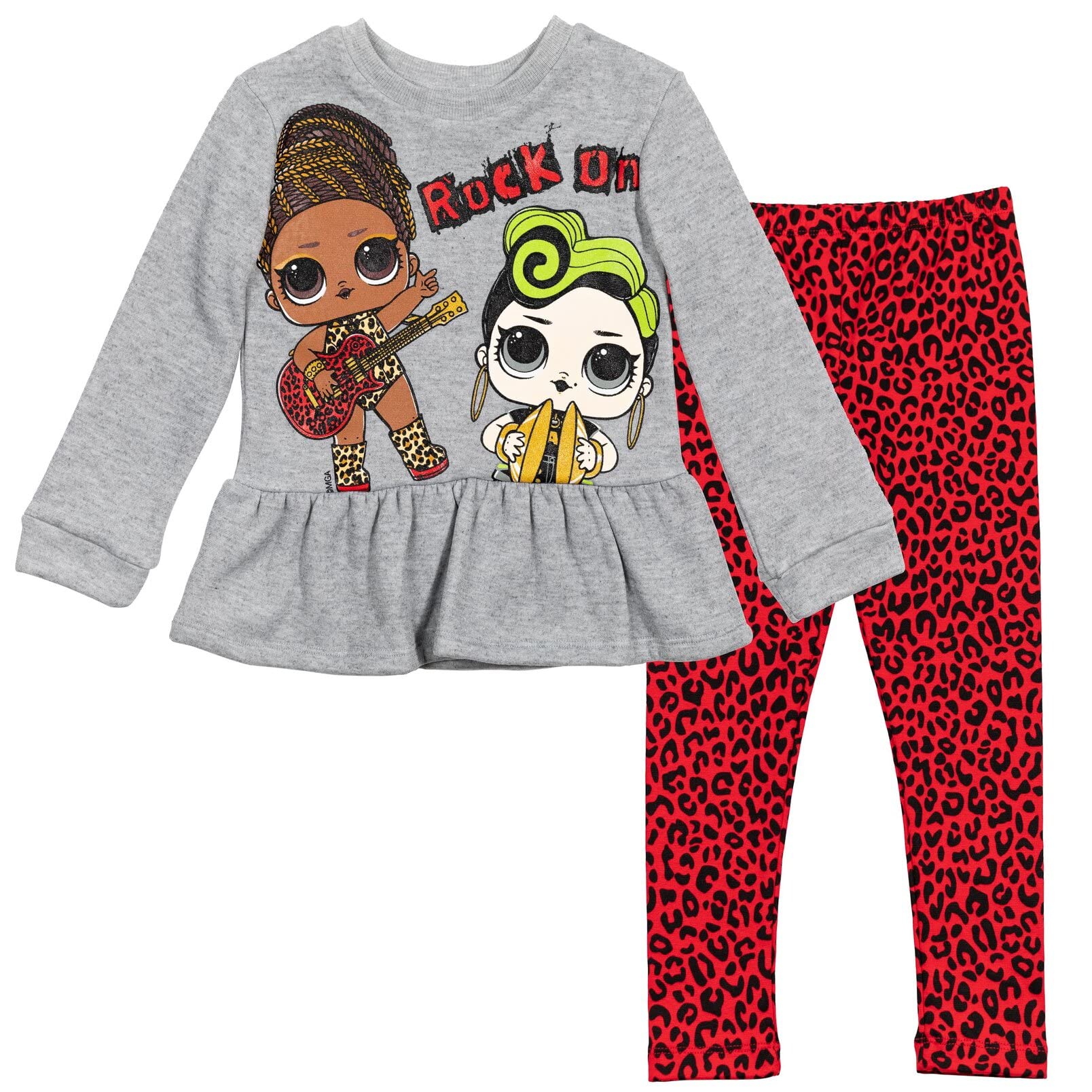 L.O.L. Surprise! Fierce Bhaddie Flipside Unity Girls Fleece Sweatshirt & Leggings Outfit Set - Crossover Fashion for Little to Big Kids - Perfect for Playdates, School & Birthday Parties
