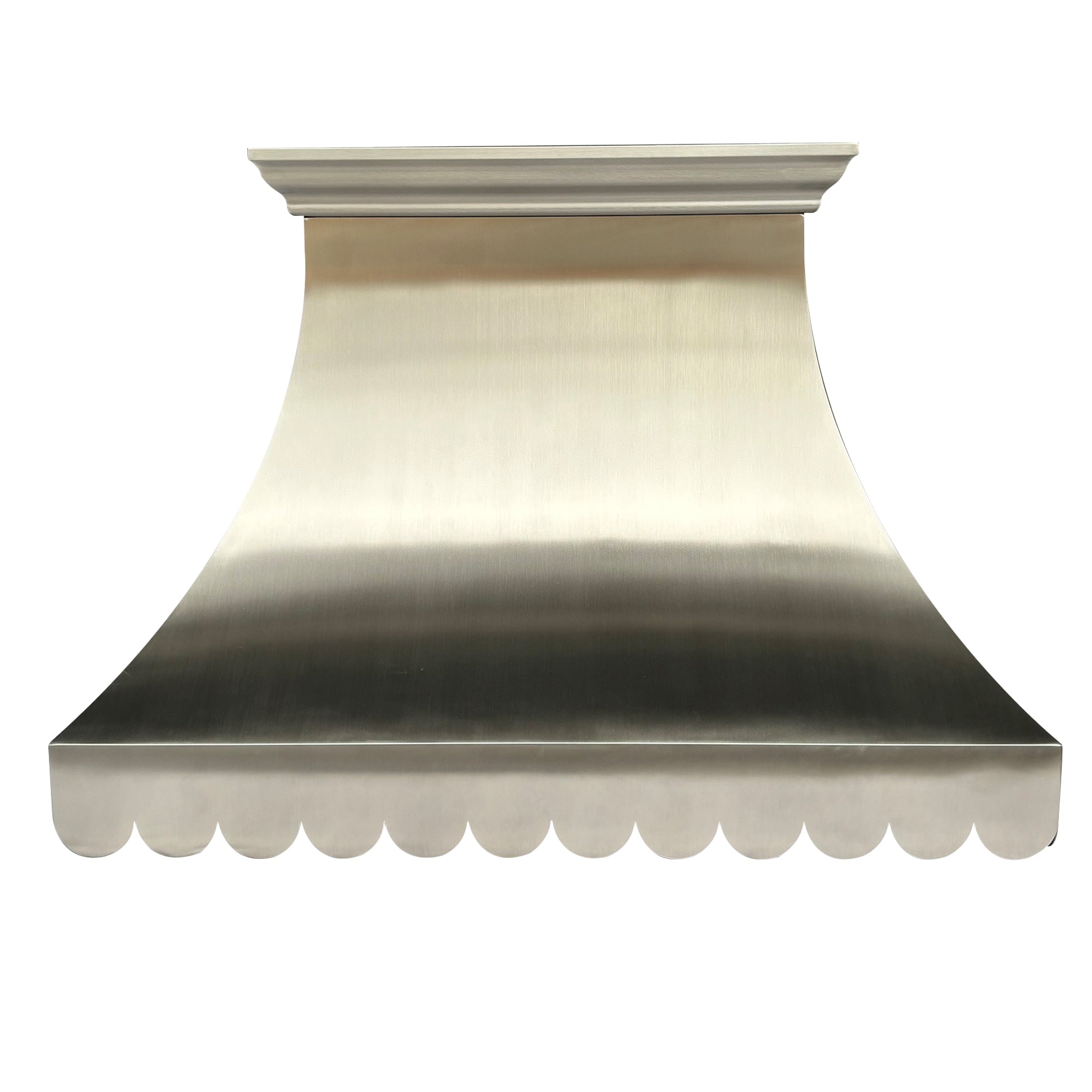 Premium RHM SH32R BM 01 Stainless Steel Custom Range Hood - Modern Scalloped Design for Kitchen Ventilation | Perfect for Contemporary Home Cooking & Restaurant Use