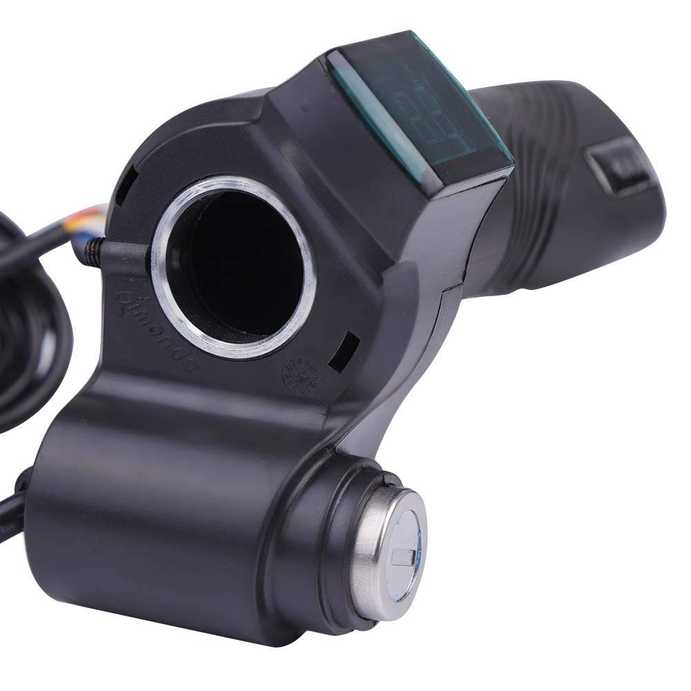 Electric Bike Throttle Grip with LED Display & Power Key Lock - Twist Throttle for E-Bike, Scooter, Motorcycle & Motorbike - Perfect for Commuting, Off-Road & Urban Riding