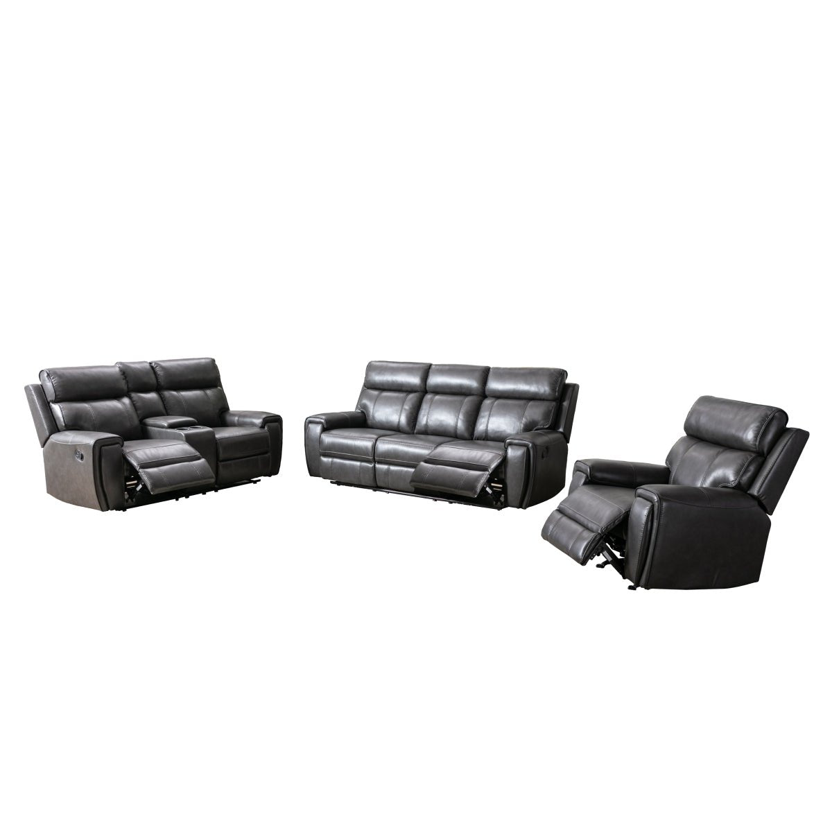 Carnegie Reclining Loveseat - Modern Fabric Recliner Sofa for Living Room, Small Space & Home Theater | Comfortable Two-Seater with Cup Holders